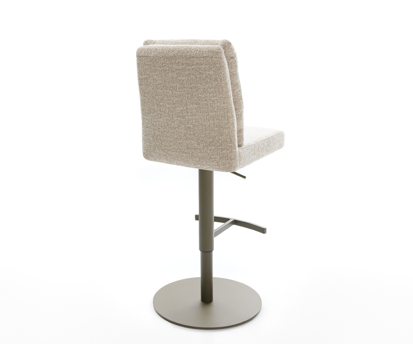 Barstuhl Pela-Flex Webstoff Soft Beige Drehfuß höhenverstellbar Metall Titanfarben 5