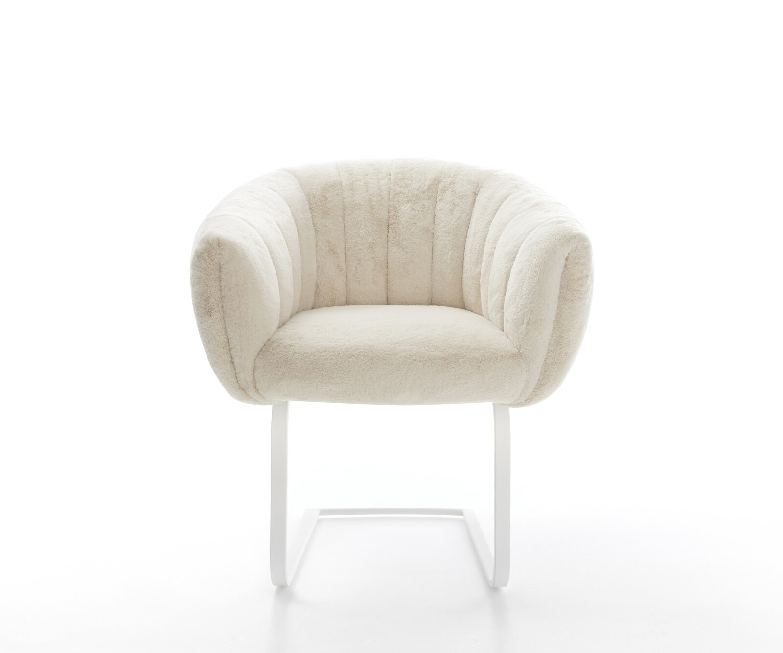 Cantilever Jada-Flex peluche crème-blanc pied cantilever plat blanc ressorts ensachés 2