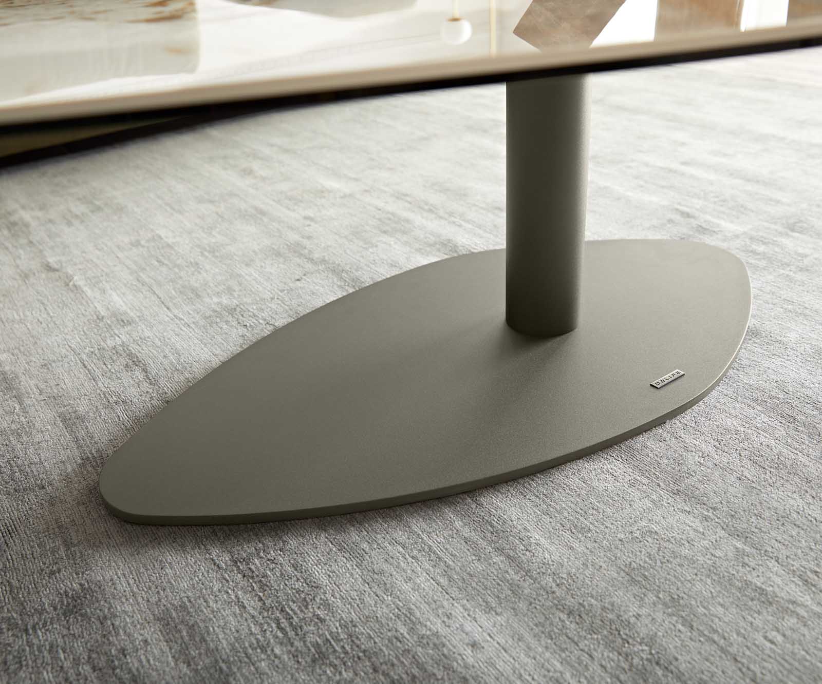 Table-basse Vibana 140x80 cm Céramique Minas Melange Blanc-Beige Piétement finition effet titane 5