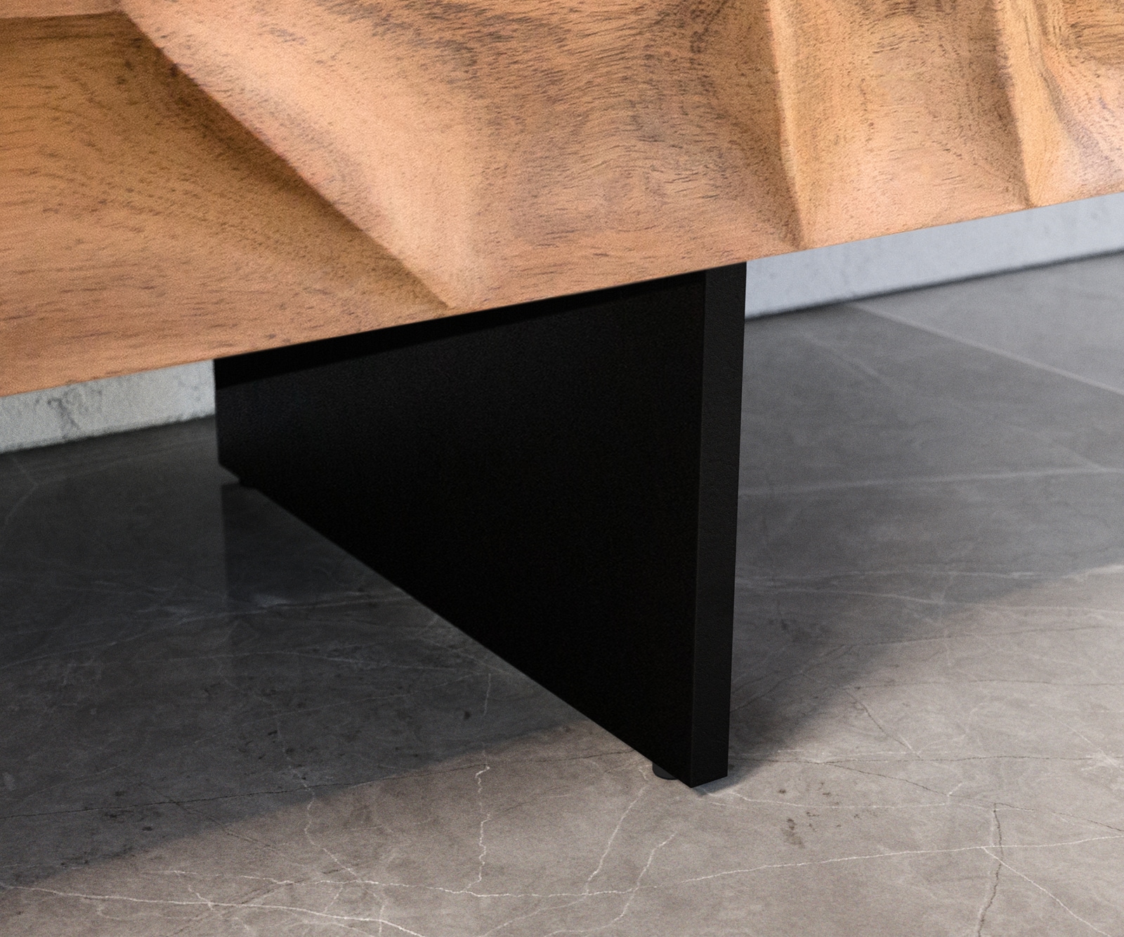 Sideboard Solu 145 cm Akazie Natur 2 Türen 3 Schübe Fuß schwebend Metall Schwarz 3D-Front 5 Sideboard Solu 145 cm Akazie Natur 2 Türen 3 Schübe Fuß schwebend Metall Schwarz 3D-Front 5