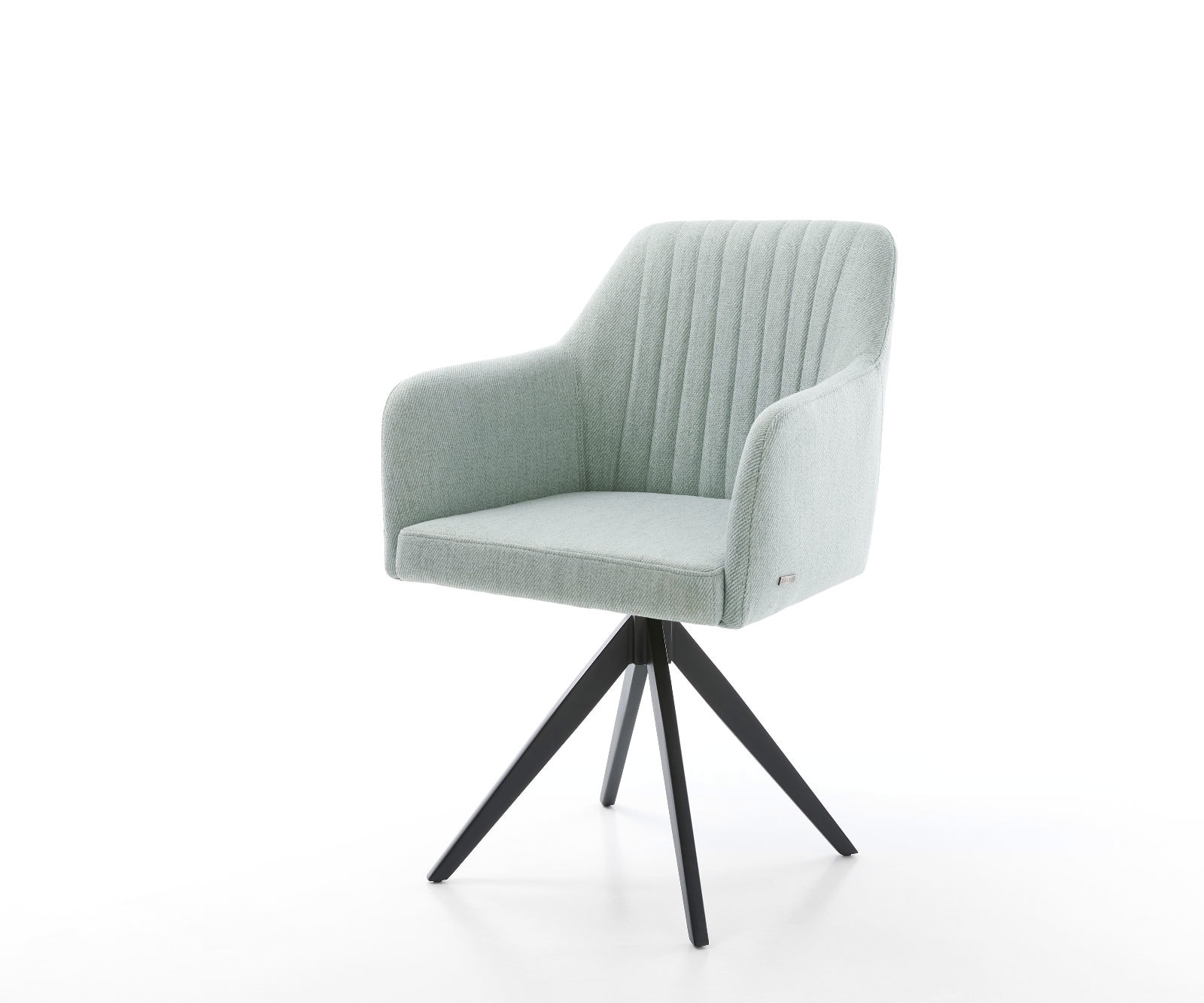 Esszimmerstuhl Greg-Flex Stripes Mint Kreuzgestell kantig Schwarz Taschenfederkern Esszimmerstuhl Greg-Flex Stripes Mint Kreuzgestell kantig Schwarz Taschenfederkern