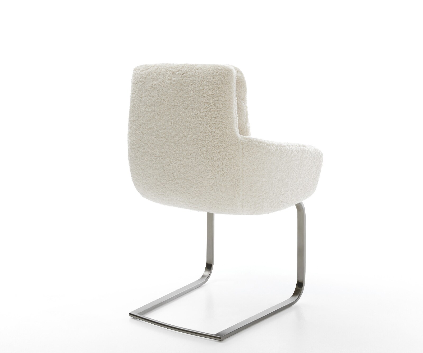 Cantilever Abelia-Flex avec accoudoirs tissu teddy beige pied cantilever plat grafiete 4