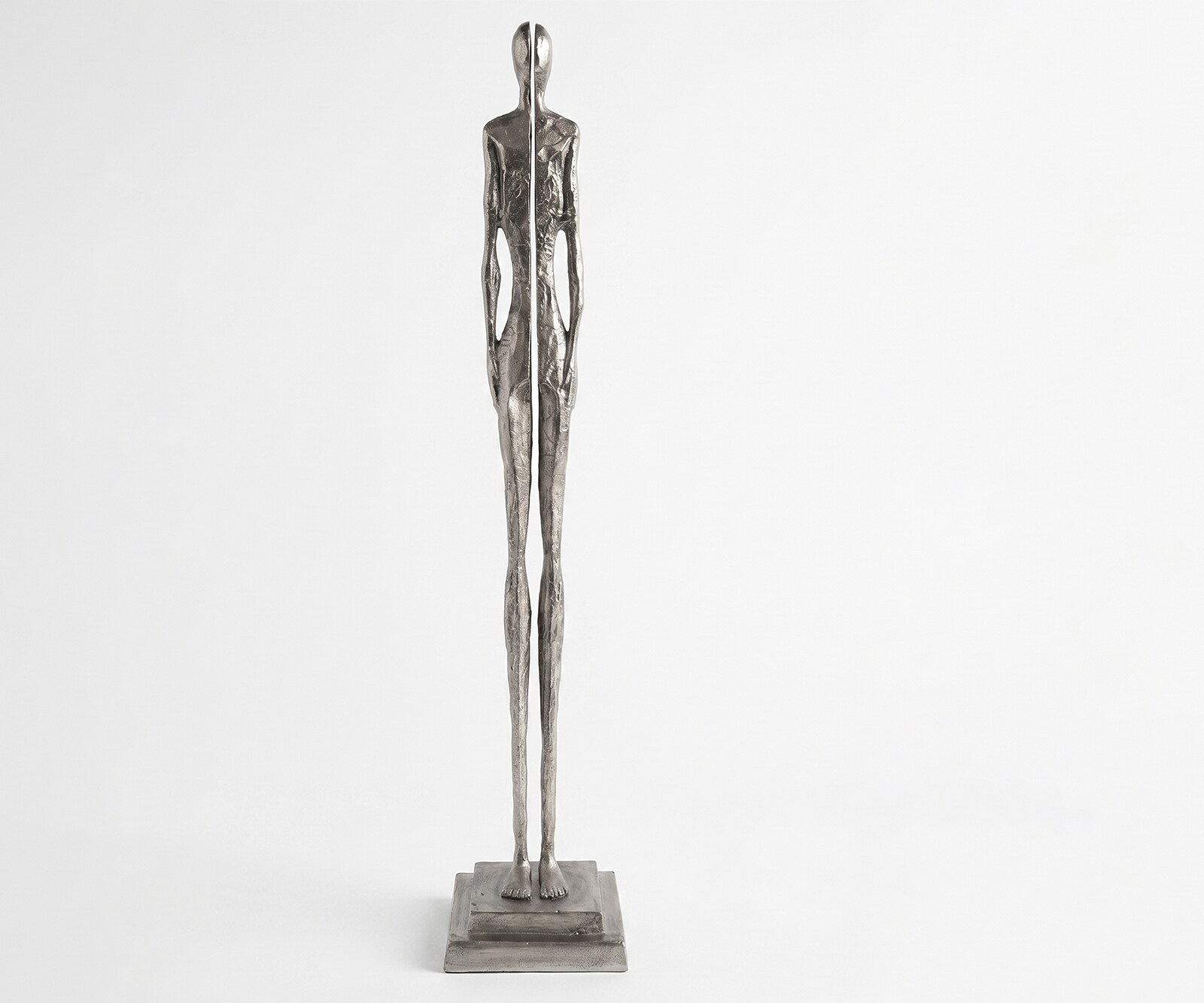 Figur Divora B29 x T29 x H157 cm Aluminium Platin Handgemacht