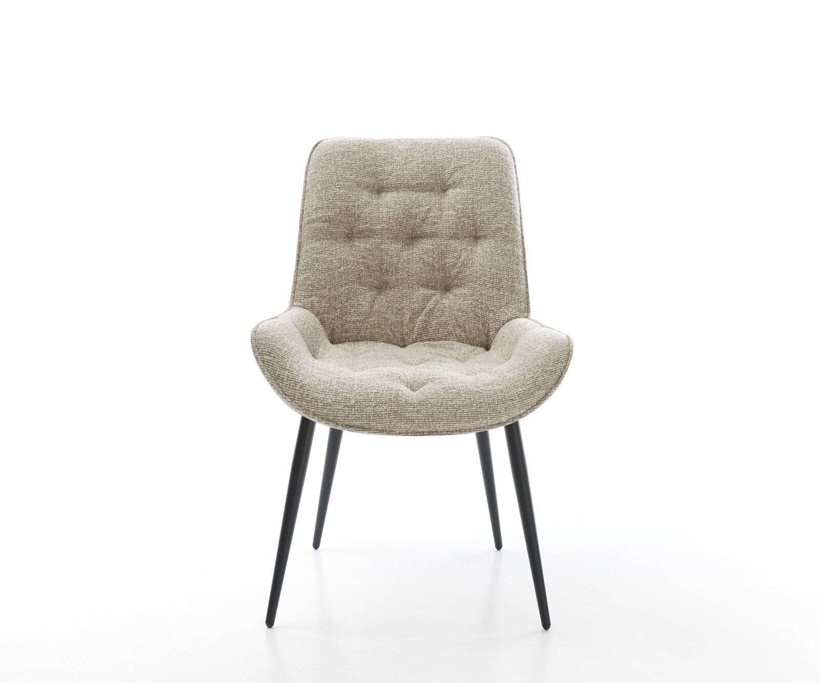 Esszimmerstuhl Taimi-Flex Webstoff Soft Beige 4-Fuß konisch Schwarz 2