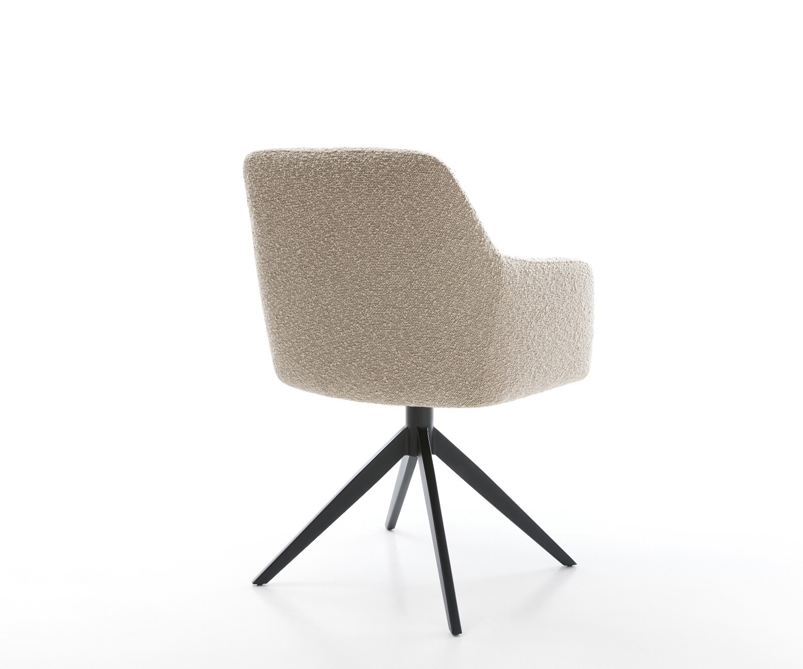 Chaise-pivotante Greg-Flex bouclé boue pied croisé large noir pivotement sur 360° fonction bascule ressorts ensachés 4