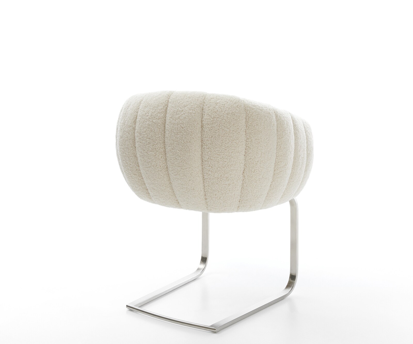 Cantilever Jada-Flex tissu teddy beige pied cantilever plat acier inoxydable brossé ressorts ensachés 5