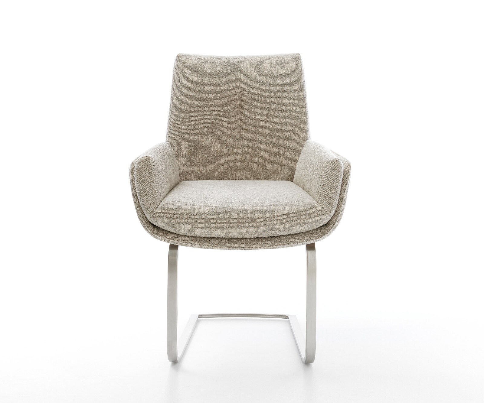 Cantilever Clea-Flex tissu tissé doux beige pied cantilever plat acier inoxydable 2