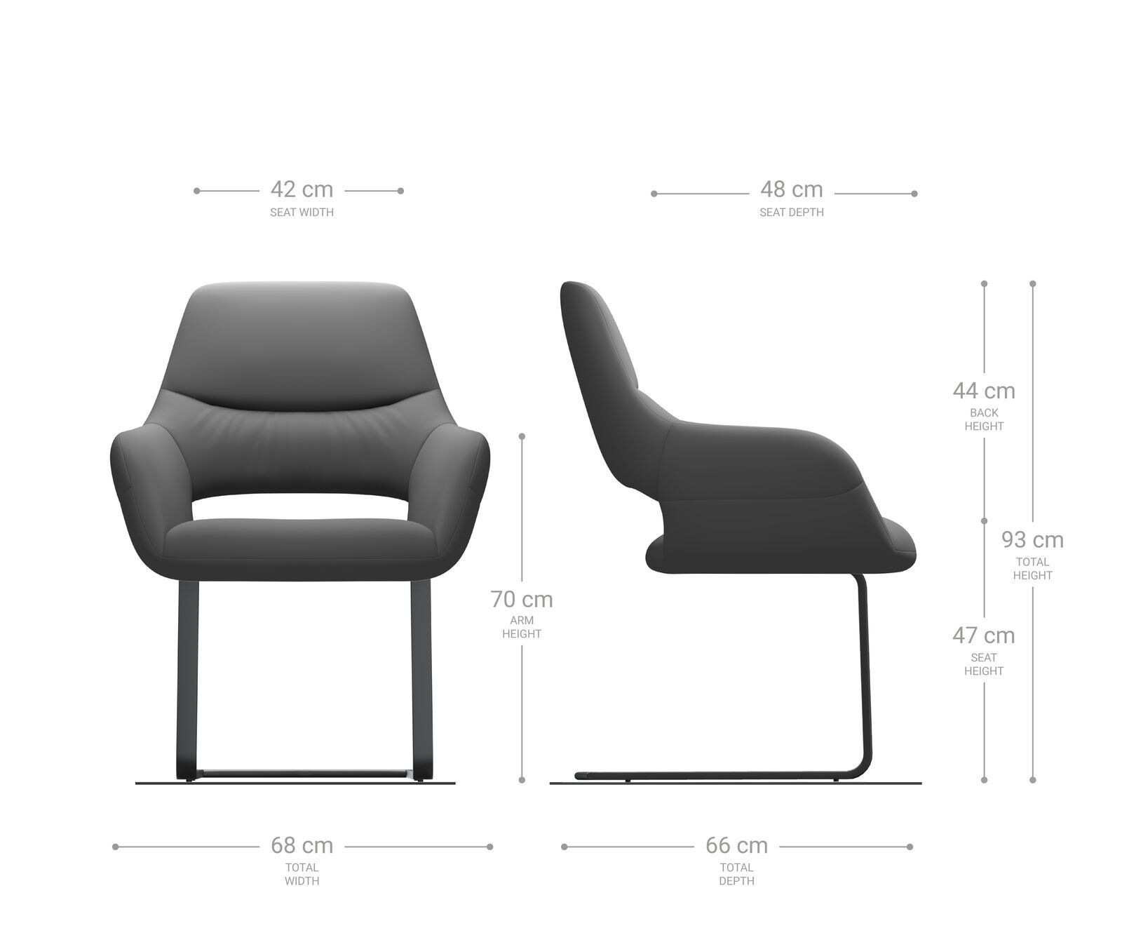 Freischwinger Yago-Flex mit Armlehnen Echt-Leder Schwarz Freischwinger flach Edelstahl Taschenfederkern 5 Freischwinger Yago-Flex mit Armlehnen Echt-Leder Schwarz Freischwinger flach Edelstahl Taschenfederkern 5