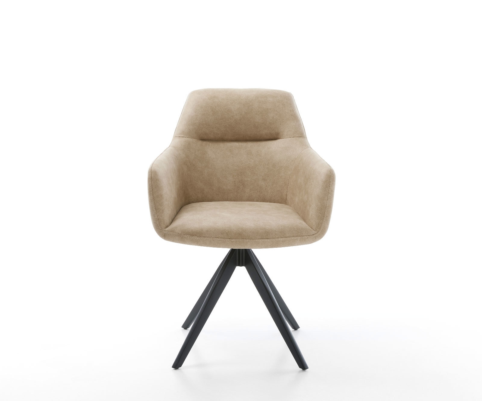 Chaise-de-salle-à-manger Pejo-Flex microvelours beige vintage pied croisé angulaire noir ressorts ensachés 1 Chaise-de-salle-à-manger Pejo-Flex microvelours beige vintage pied croisé angulaire noir ressorts ensachés 1