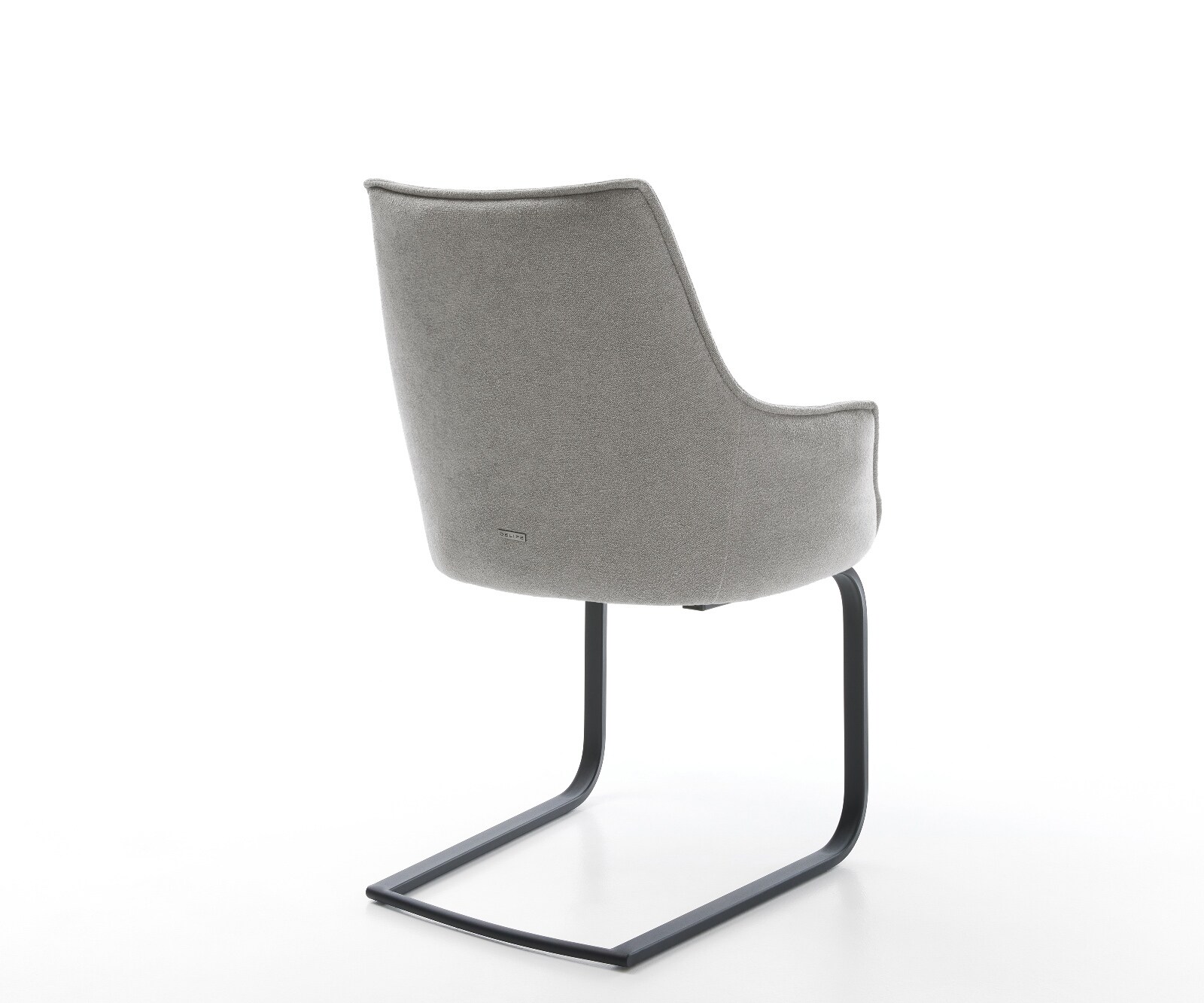 Freischwinger Alja-Flex mit Armlehnen Strukturstoff Soft Grau Freischwinger flach Schwarz Taschenfederkern 4