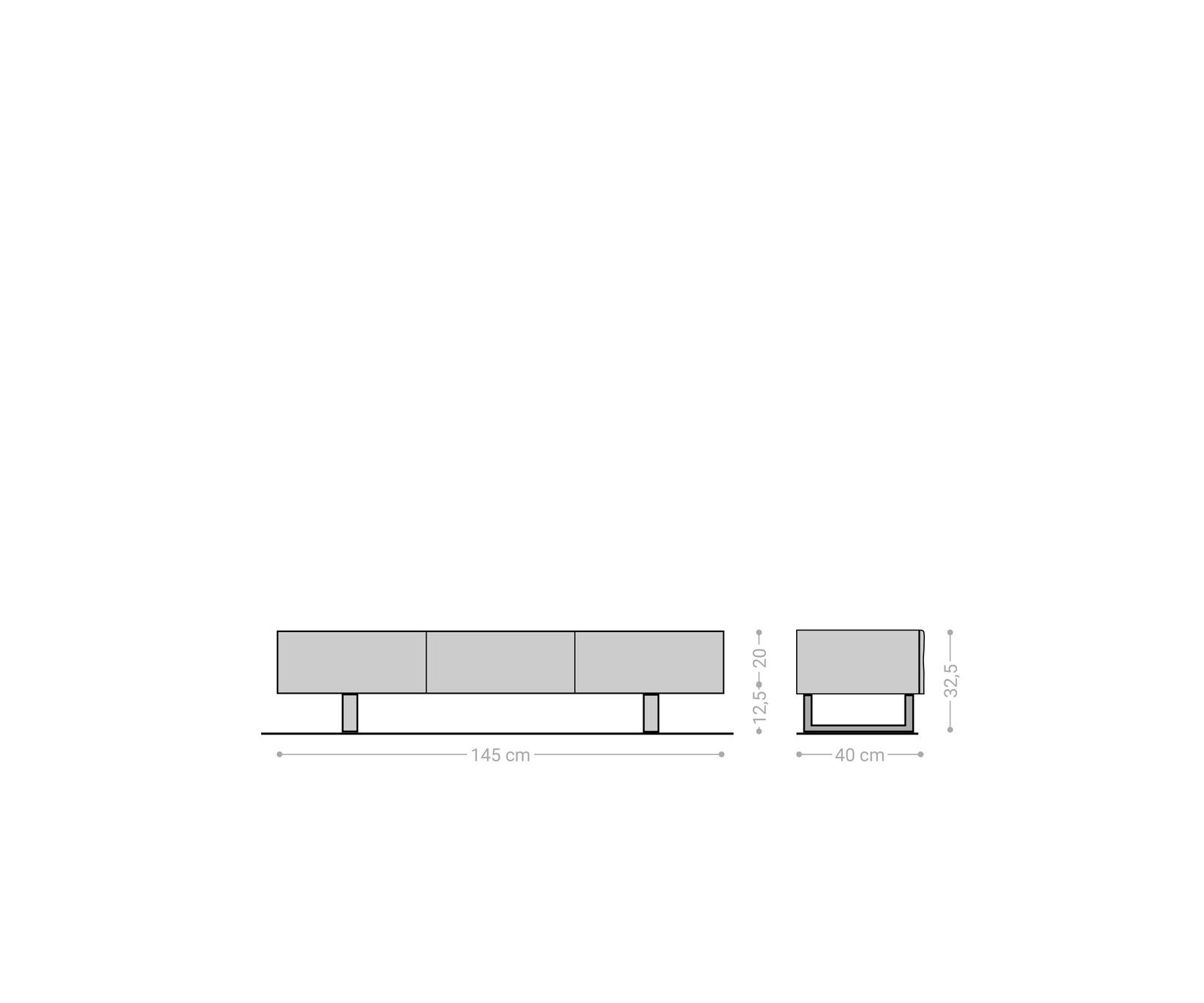 Meuble - TV New Live-Edge 145 cm acacia naturel 3 portes patin inox brossé 6