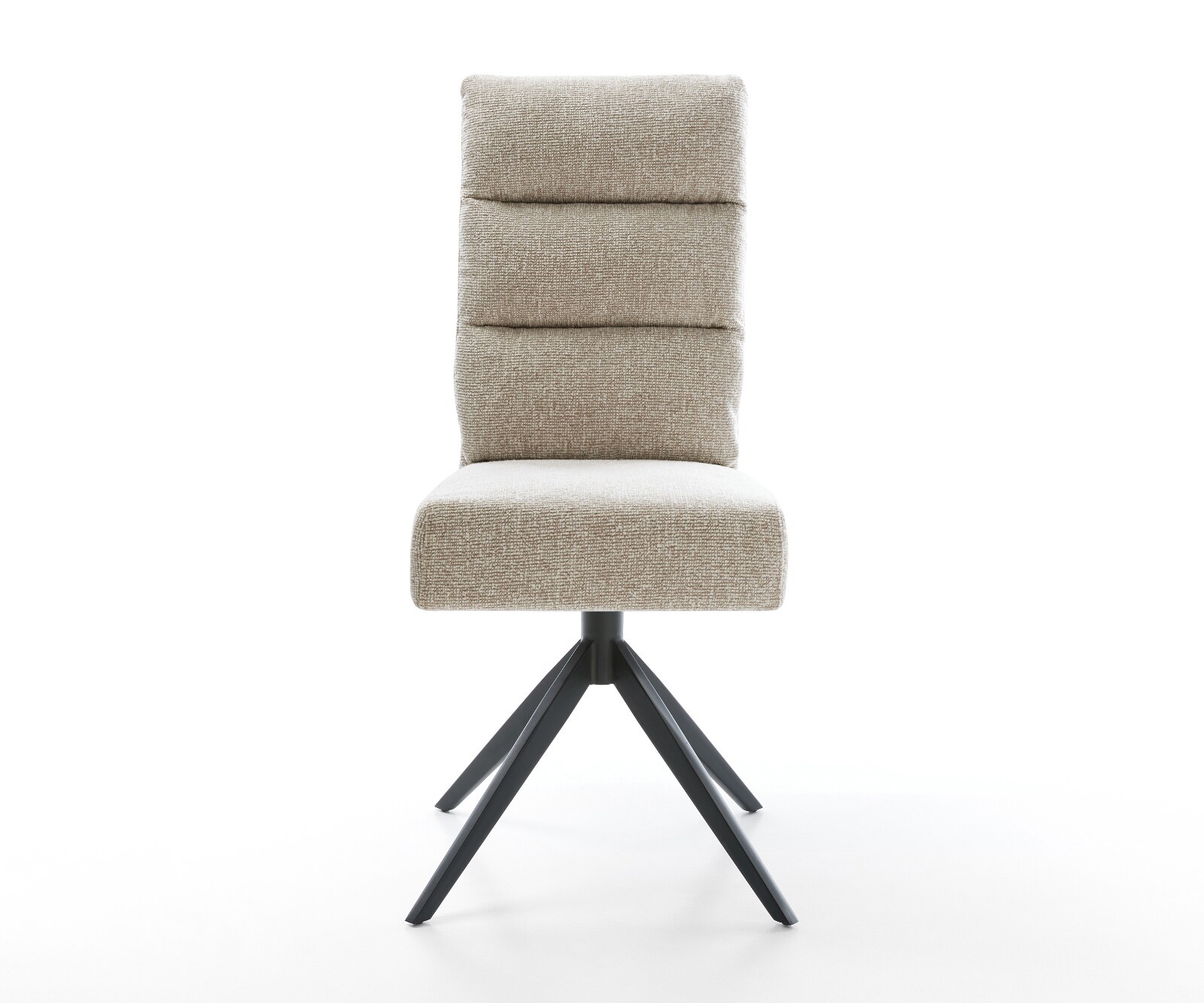 Chaise-pivotante Pela-Flex tissu tissé doux beige pied croisé large noir pivotement sur 360° fonction bascule resorts ensachés 2
