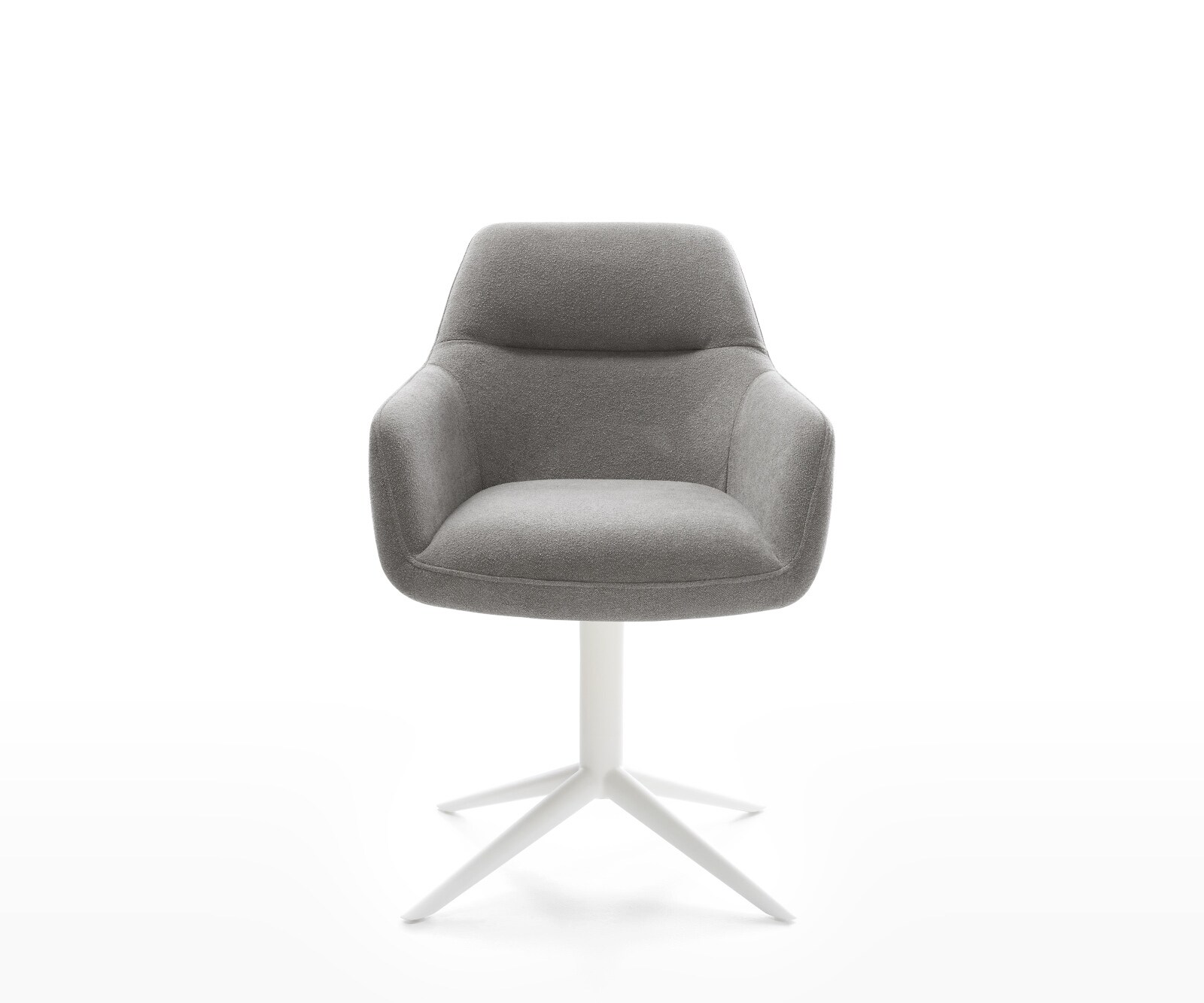 Chaise-pivotante Pejo-Flex tissu structuré doux gris pied de chaise 4 branches blanc pivotement sur 360° fonction bascule resorts ensachés 2
