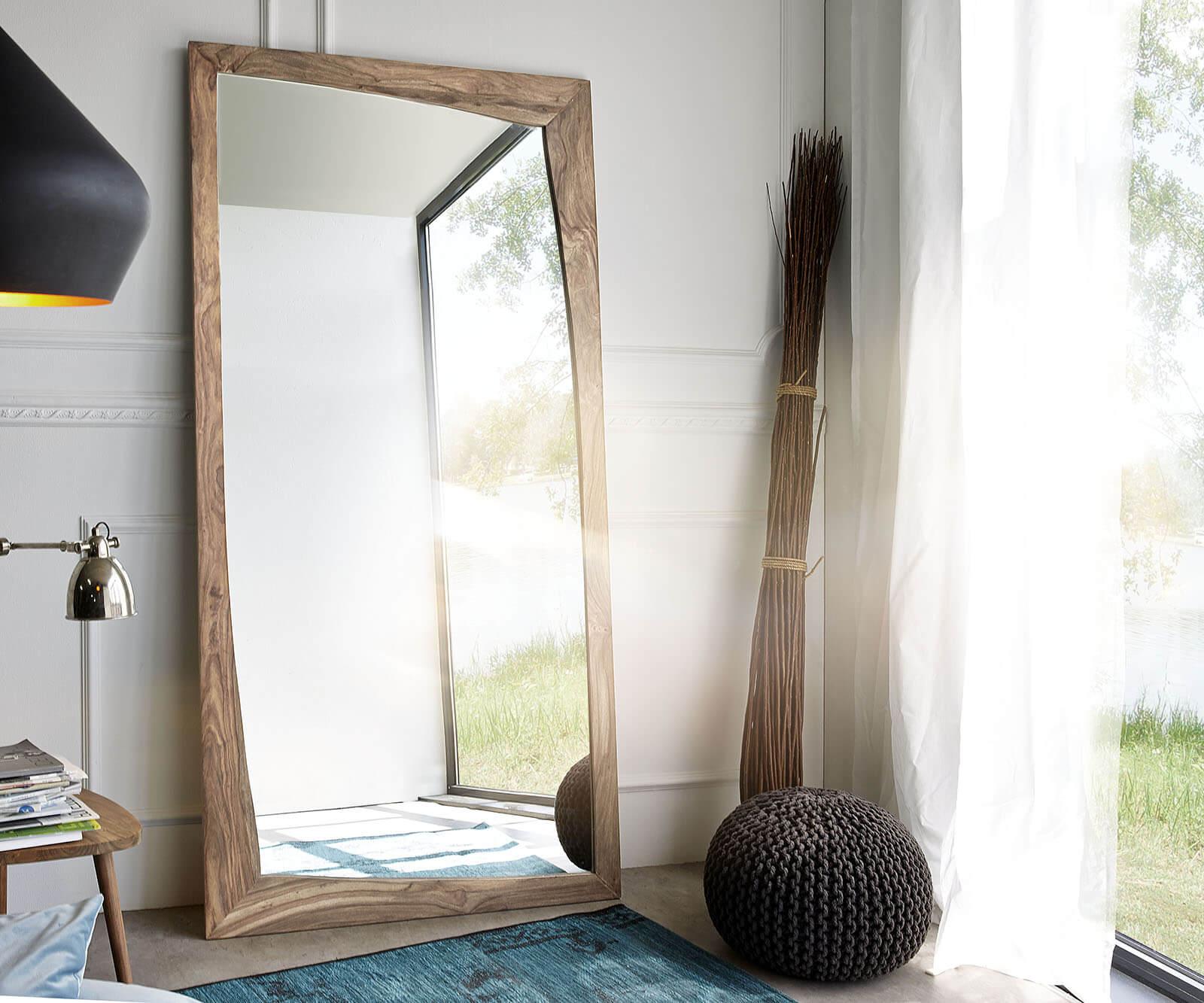 Spiegel Wyatt Unregelmäßig Design Wandspiegel Massivholz 1