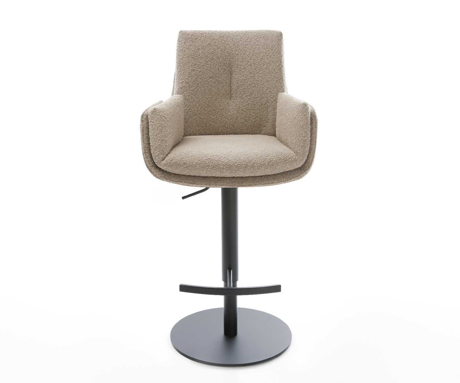 Chaise-de-bar Clea-Flex Bouclé Boue Pied pivotant réglable en hauteur Noir Noir 2