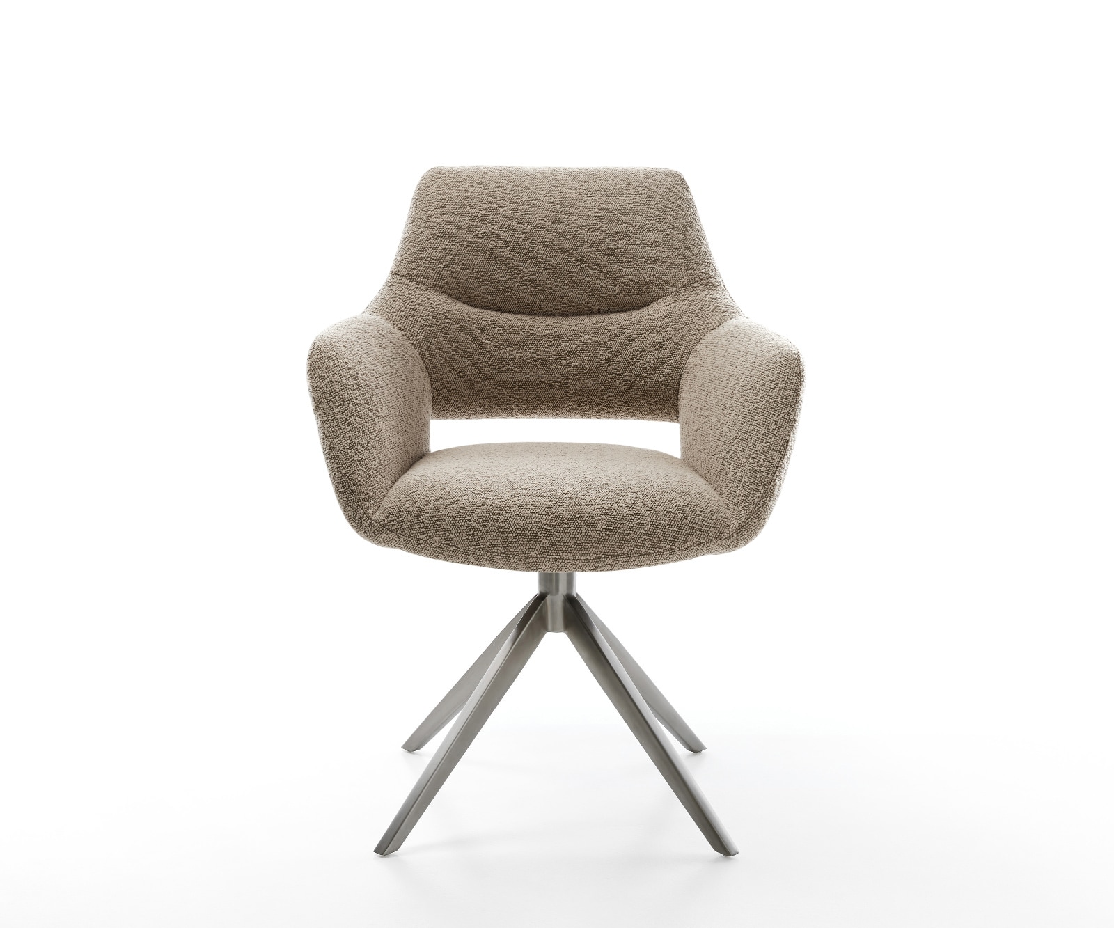 Chaise-pivotante Yago-Flex avec accoudoirs bouclé boue pied croisé large grafiete pivotement sur 360° fonction bascule ressorts ensachés 1