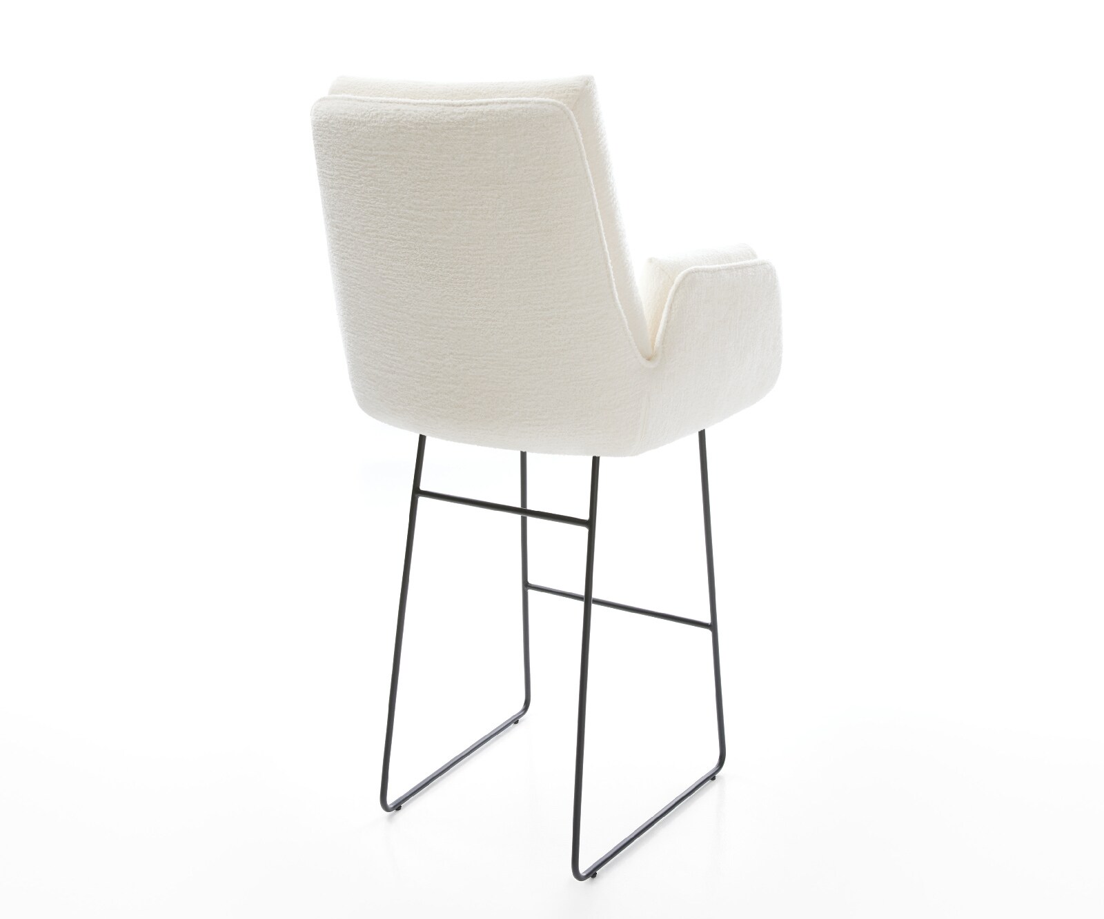 Barstuhl Clea-Flex Bouclé Soft Beige Kufengestell Metall Schwarz 4