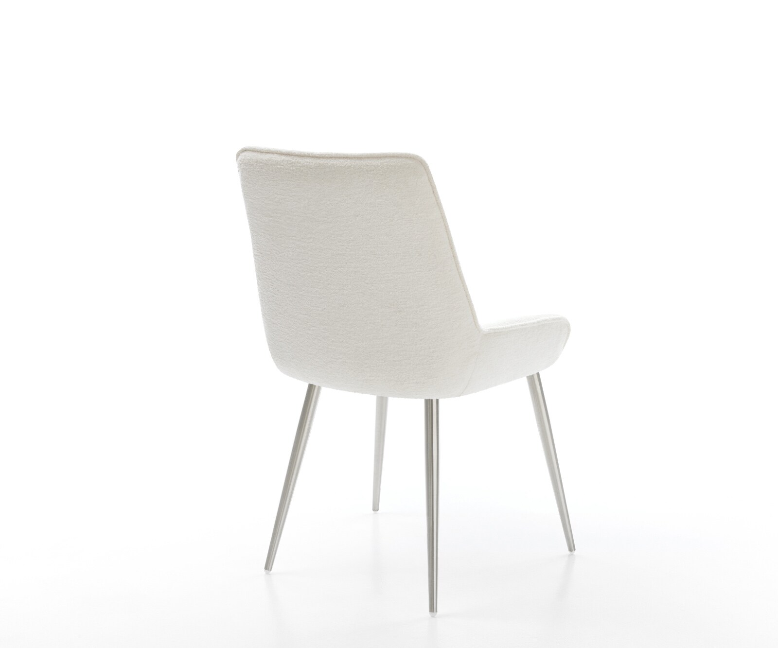 Esszimmerstuhl Taimi-Flex Bouclé Soft Beige 4-Fuß konisch Edelstahl 5