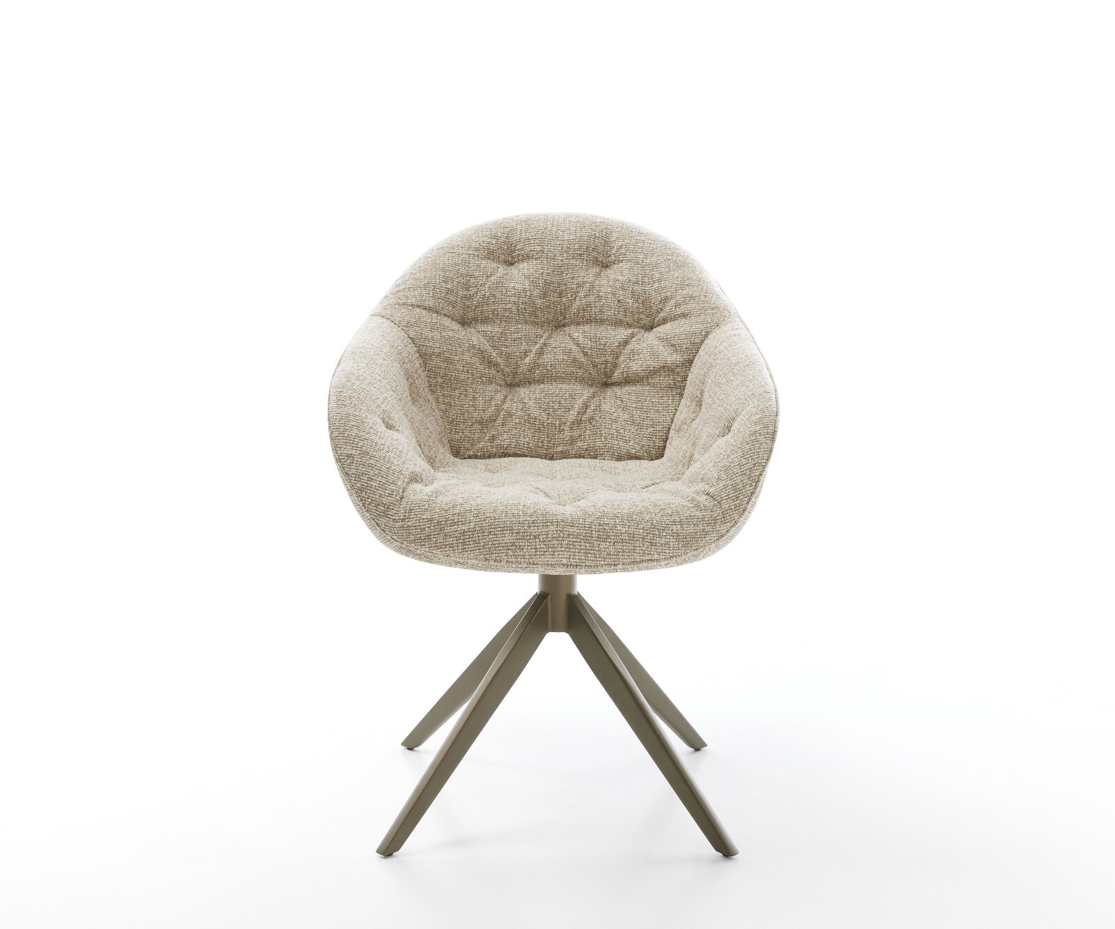 Chaise-pivotante Gaio-Flex tissu tissé doux beige pied croisé large aspect titane pivotement sur 360° fonction bascule 2