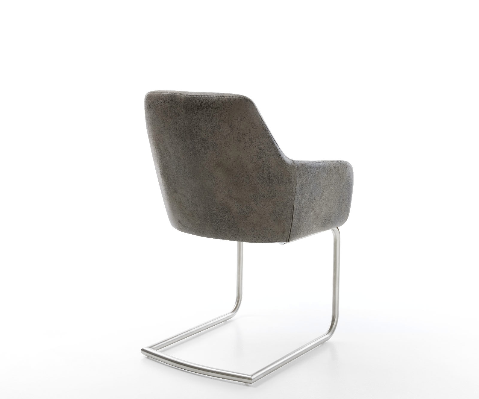 Freischwinger Pejo-Flex Mikrofaser Grau Antik Freischwinger rund Edelstahl Taschenfederkern 5