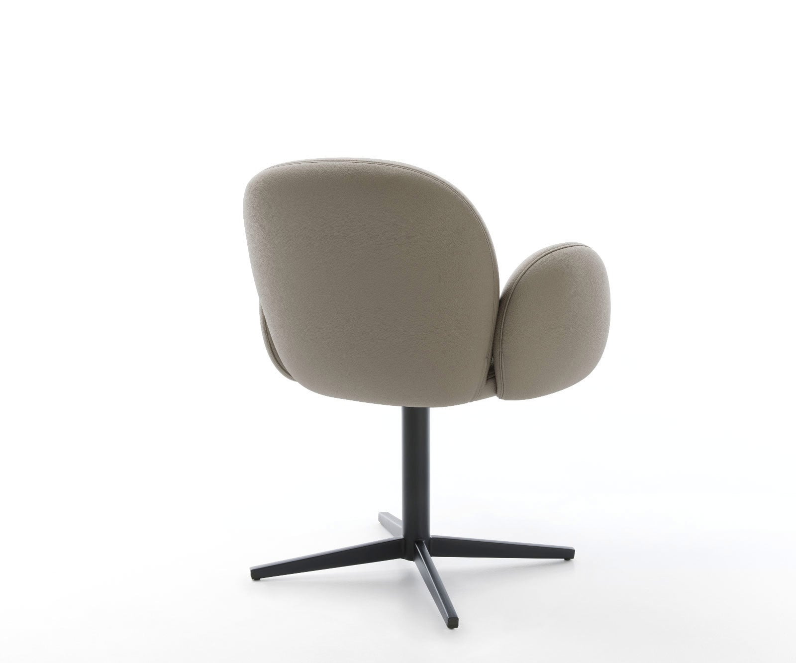 Drehstuhl Nube-Flex mit Armlehnen Echt-Leder Schlamm Fußkreuz Schwarz 360° drehbar Taschenfederkern 5