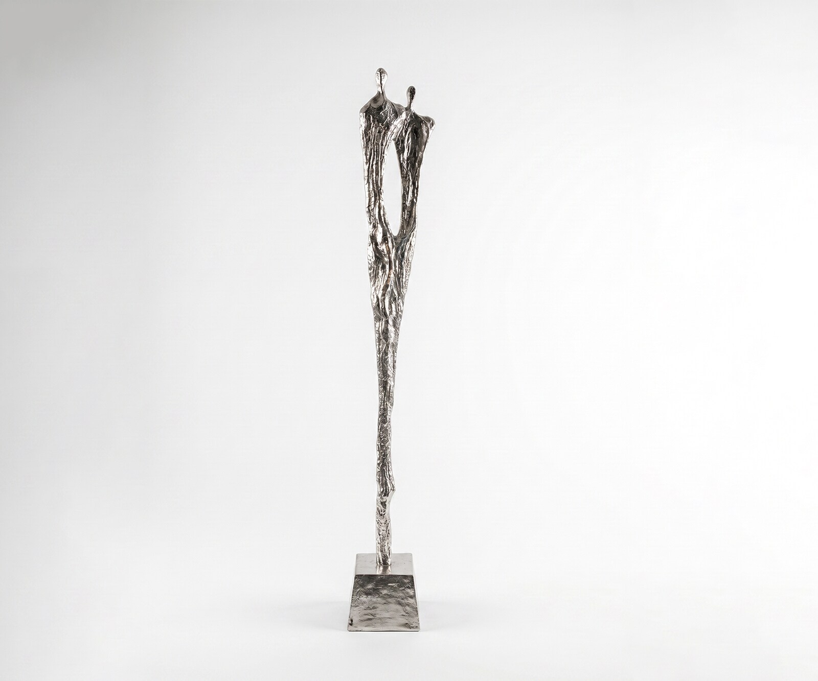 Figur Gemini B22 x T22 x H166 cm Aluminium Platin Handgemacht