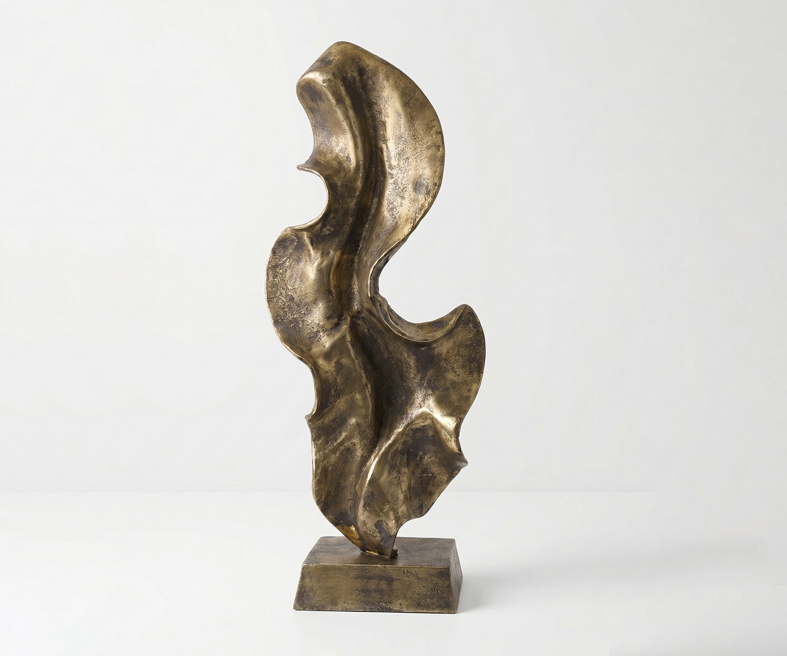 Skulptur Arvena B37 x T16 x H92 cm Aluminium Oro Antico Handgemacht