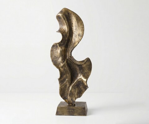 Skulptur Arvena B37 x T16 x H92 cm Aluminium Oro Antico Handgemacht