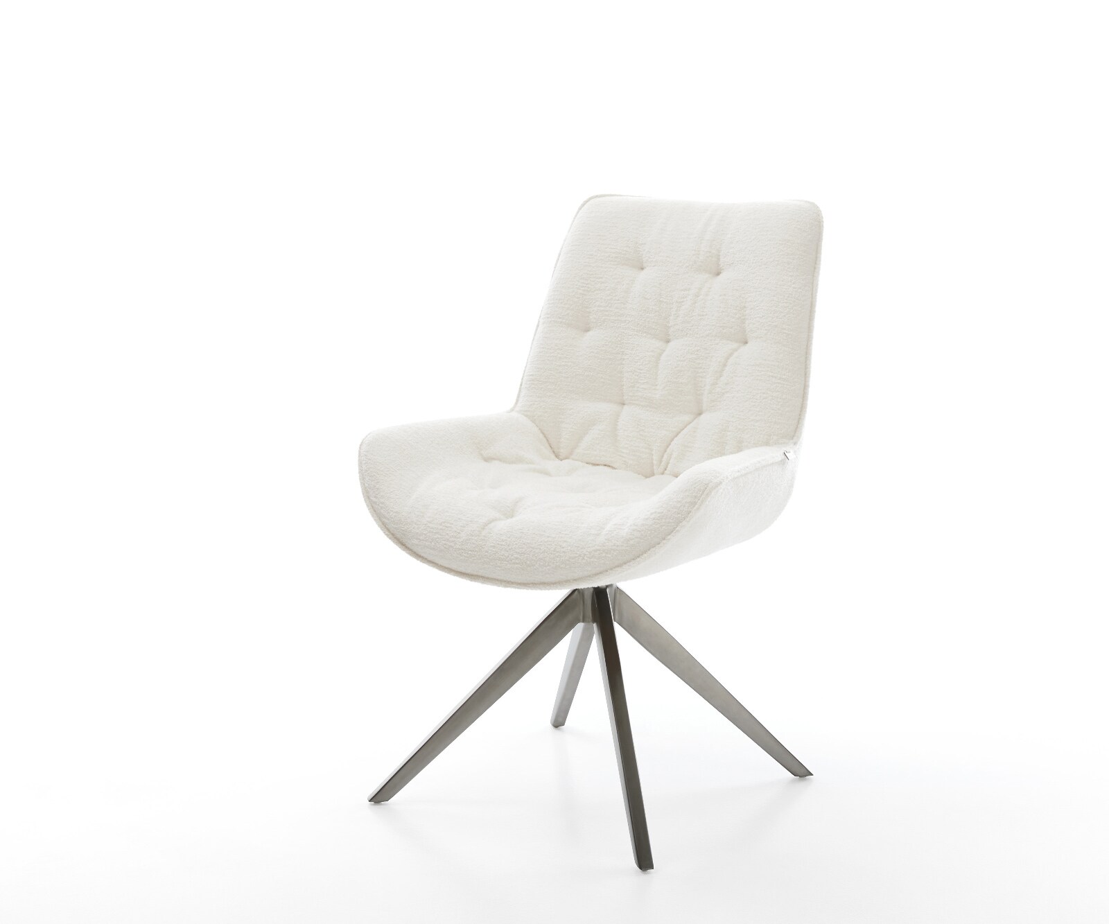 Chaise-pivotante Taimi-Flex bouclé doux beige pied croisé large grafiete pivotement sur 360° fonction bascule 1