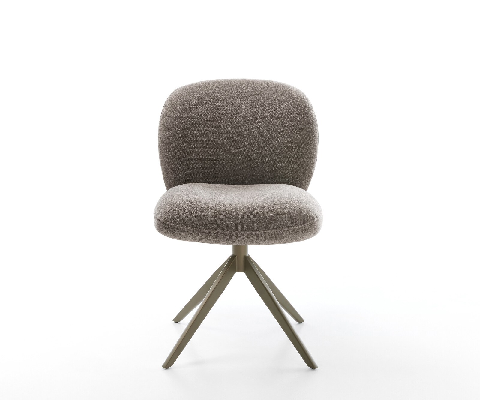 Chaise-pivotante Nube-Flex tissu structuré doux taupe pied croisé large aspect titane pivotement sur 360° fonction bascule ressorts ensachés 1
