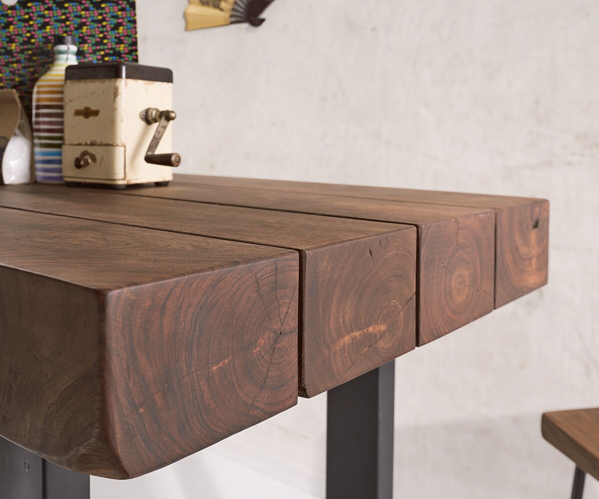 Table-bar Blokk 165x60cm acacia marron avec cadre en métal  3