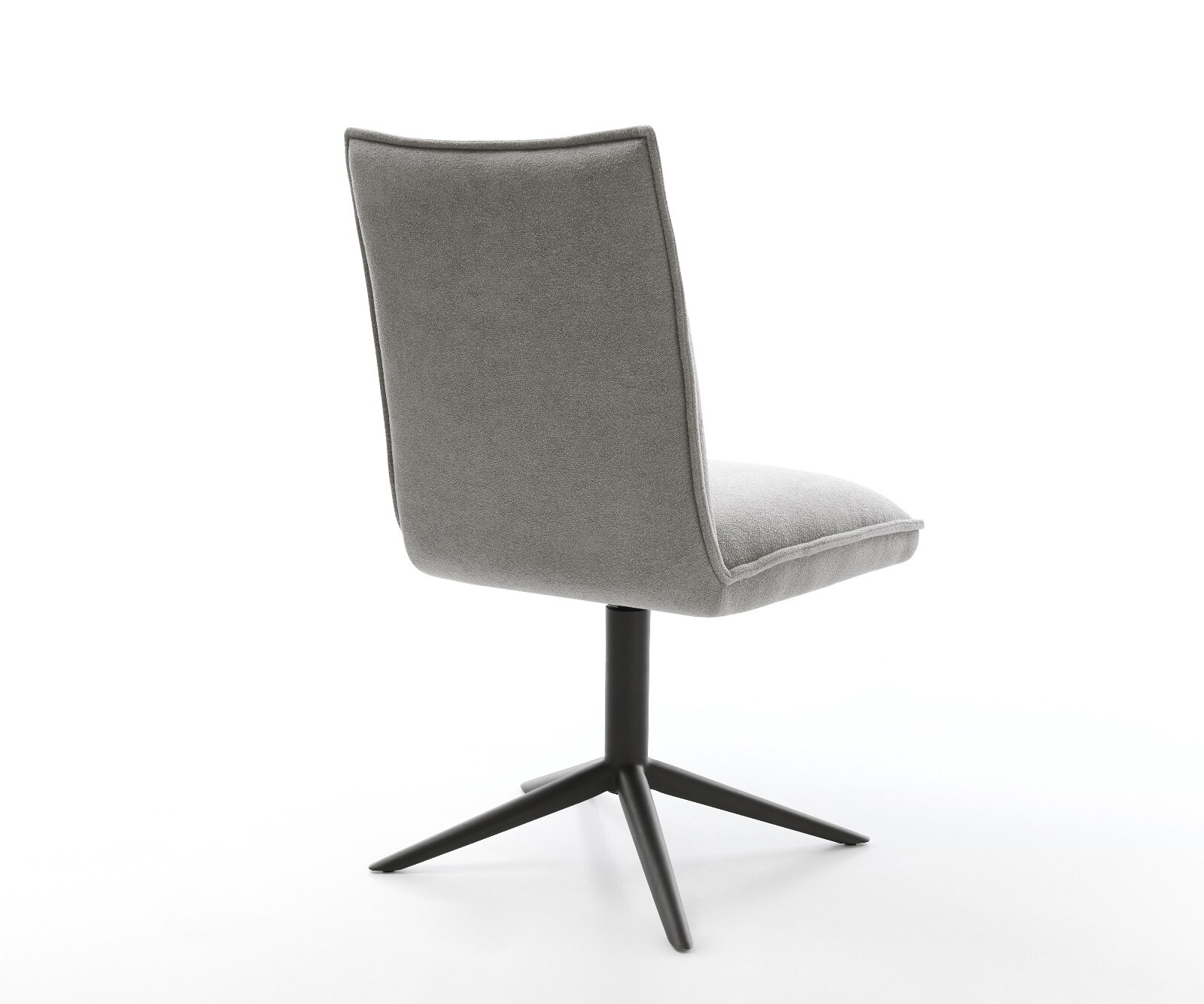 Chaise-pivotante Lelio-Flex tissu structuré doux gris pied de chaise 4 branches noir pivotement sur 360° fonction bascule resorts ensachés 5