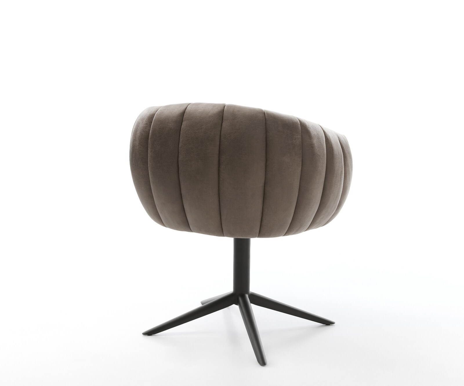 Drehstuhl Jada-Flex Mikrofaser Taupe Vintage Fußkreuz Schwarz 360° drehbar Wippfunktion Taschenfederkern 5