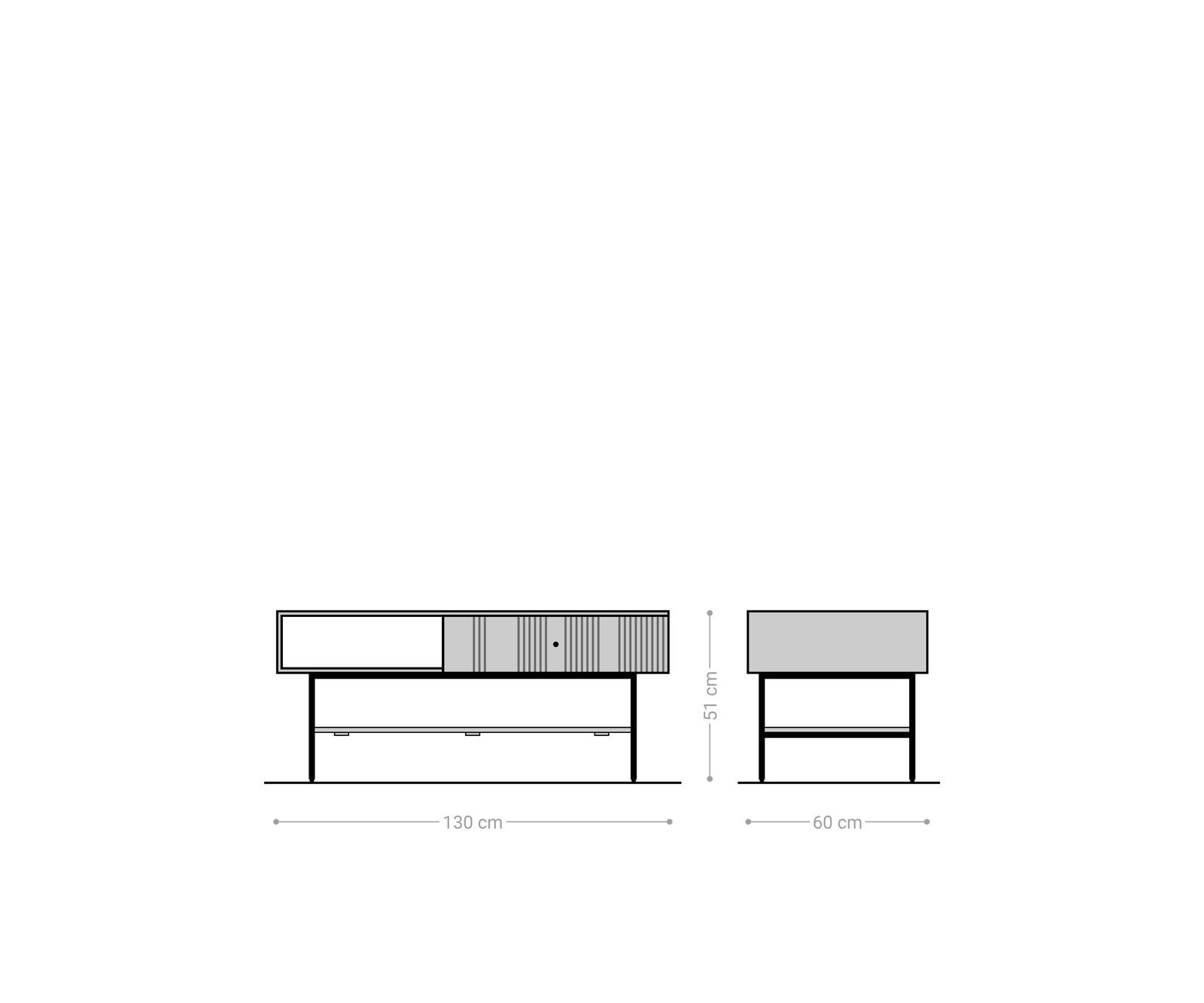 Couchtisch Nereos 130x60 cm Mango White Wash Metall Schwarz 6