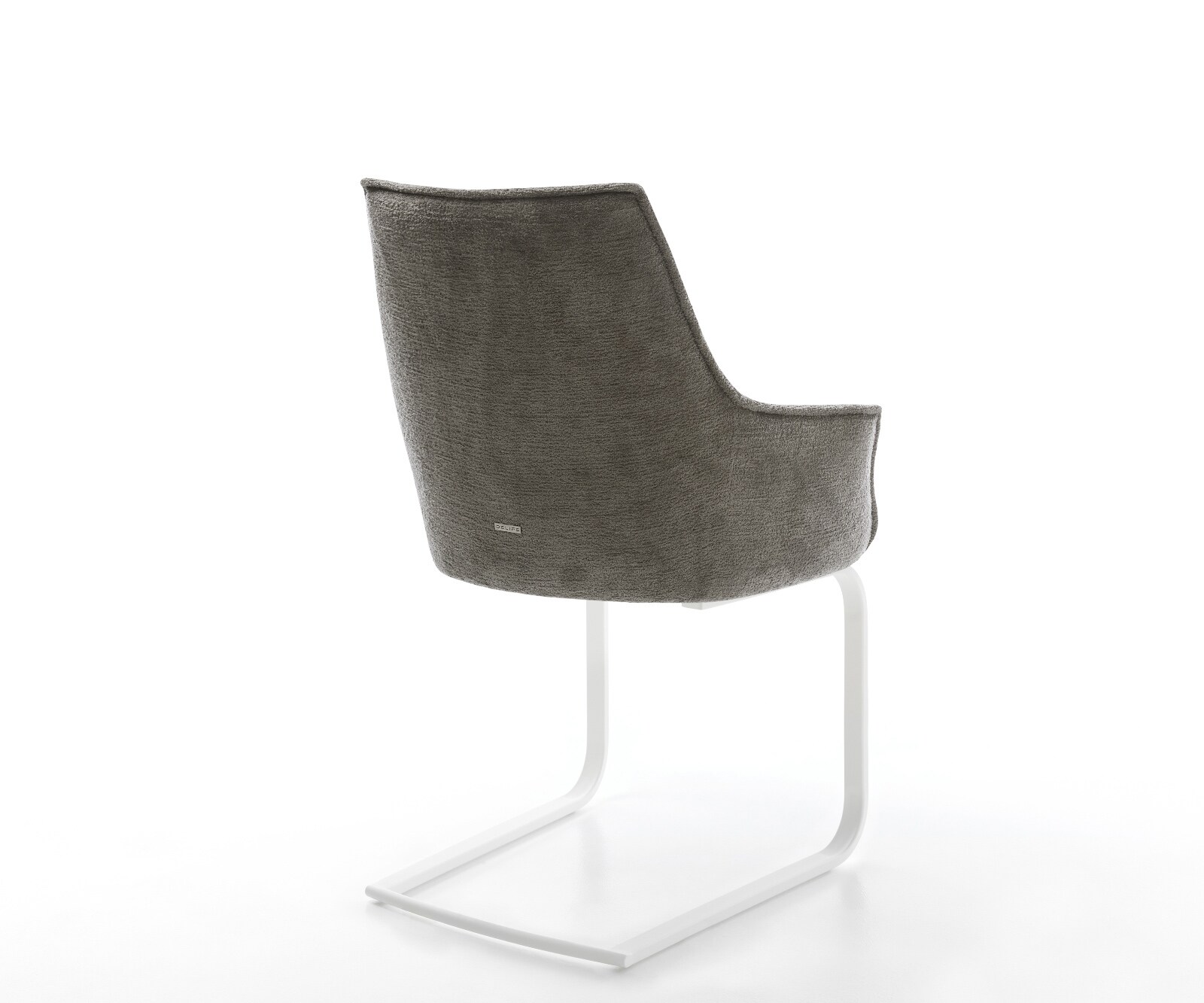 Freischwinger Alja-Flex mit Armlehnen Bouclé Soft Schlamm Freischwinger flach Weiß Taschenfederkern 4