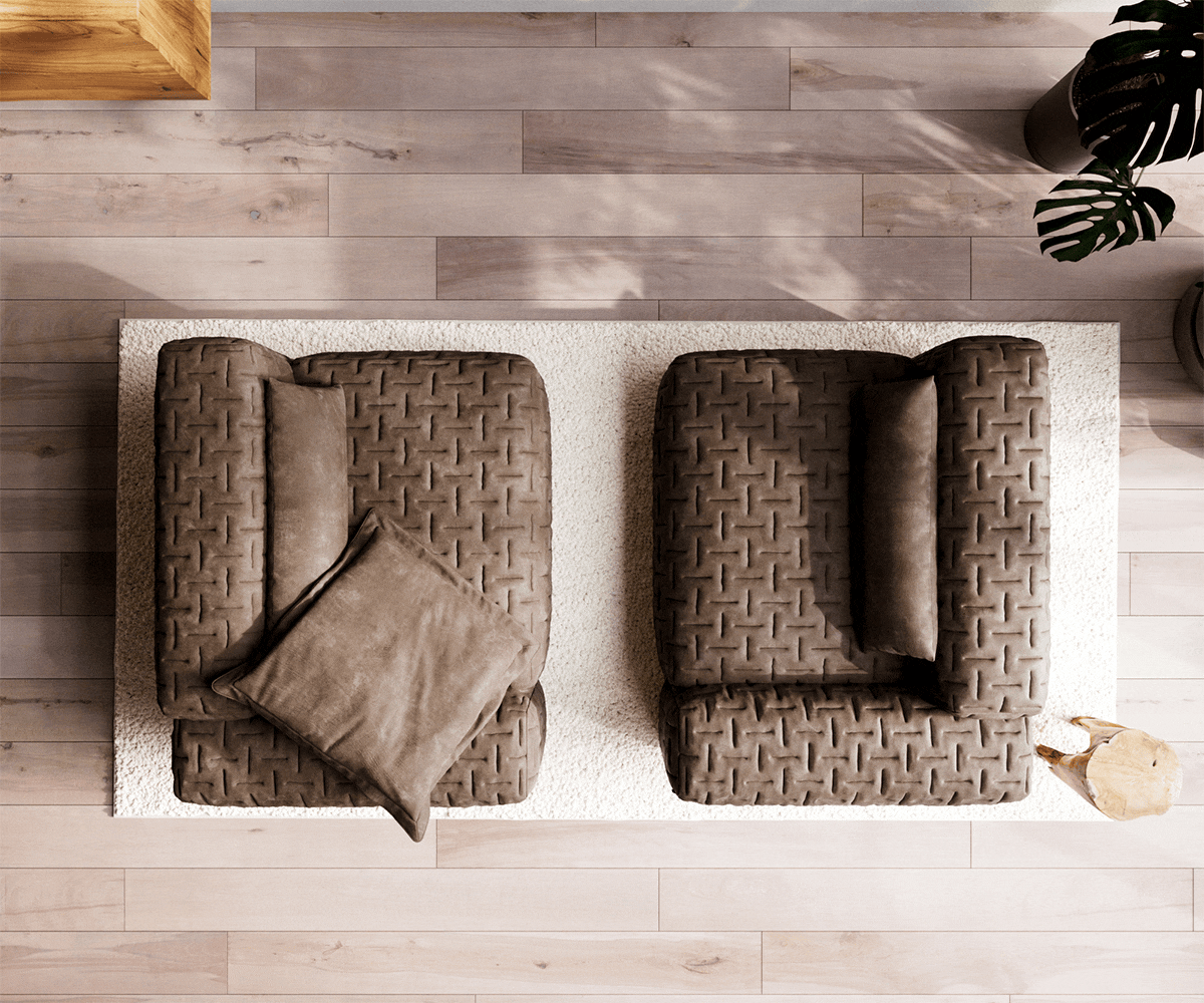 Bigsofa Freestyle 280x110 cm Tissu microfibre Taupe Vintage matelassé 6