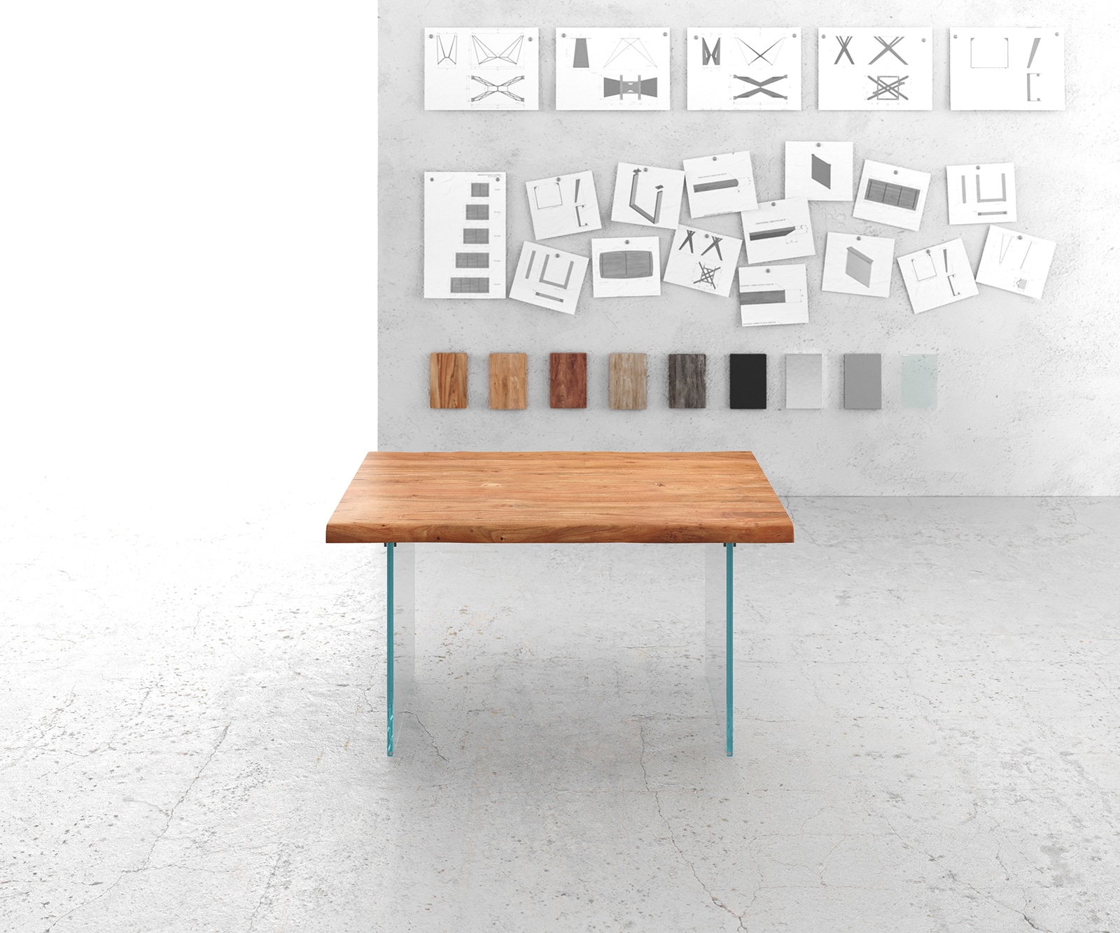 Table-à-manger Edge 140x90 XL acacia nature verre Live-Edge 1 Table-à-manger Edge 140x90 XL acacia nature verre Live-Edge 1