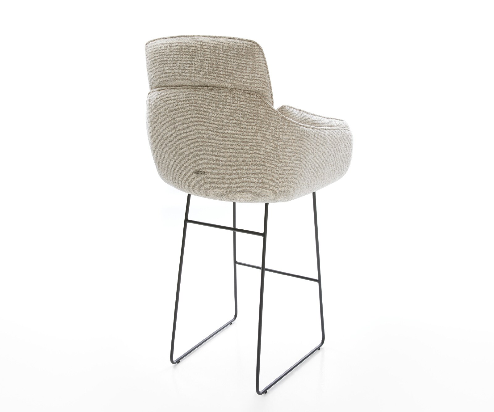 Barstuhl Luan-Flex Webstoff Soft Beige Kufengestell Metall Schwarz 5