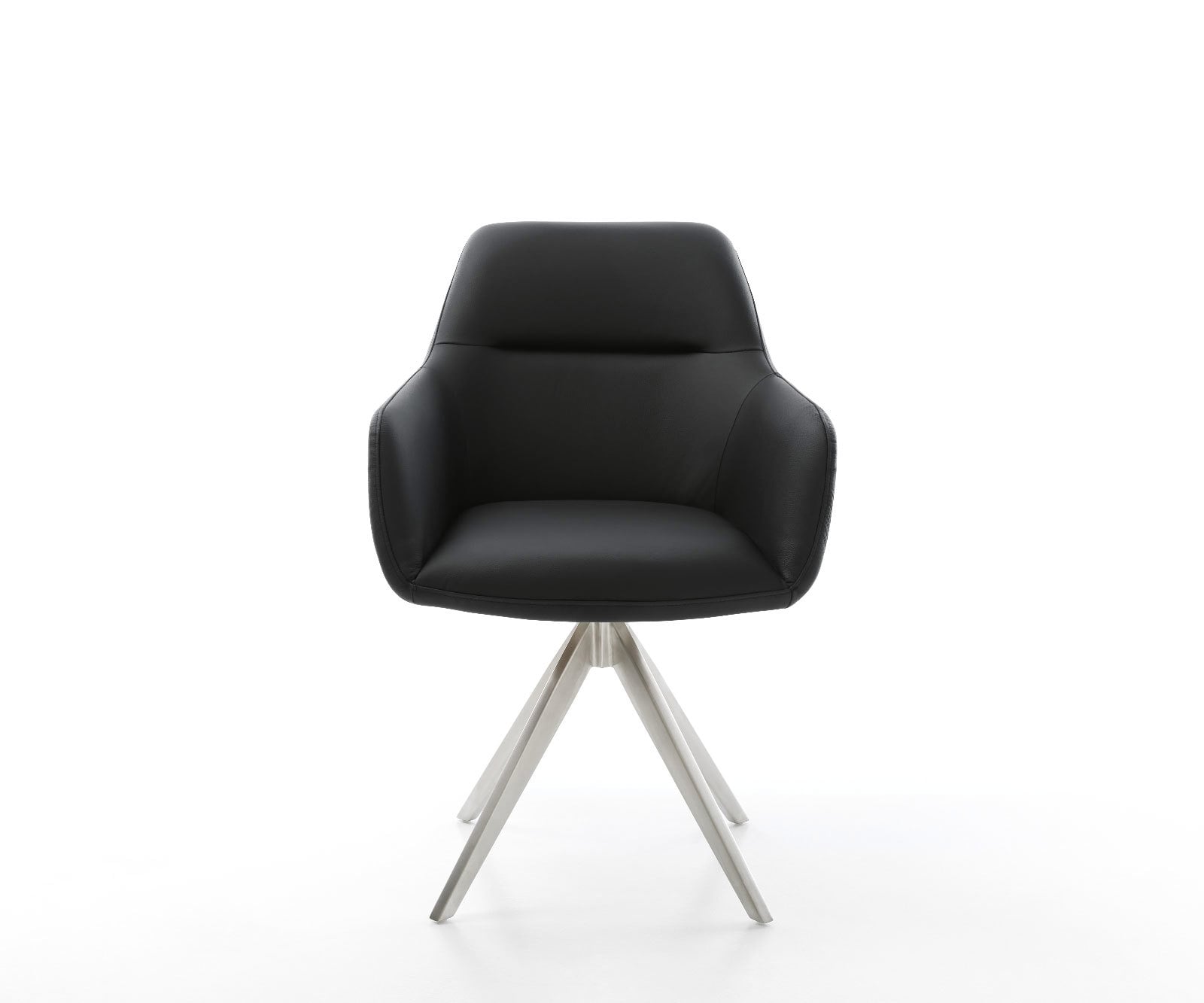 Esszimmerstuhl Pejo-Flex Echt-Leder Schwarz Kreuzgestell kantig Edelstahl Taschenfederkern 1 Esszimmerstuhl Pejo-Flex Echt-Leder Schwarz Kreuzgestell kantig Edelstahl Taschenfederkern 1