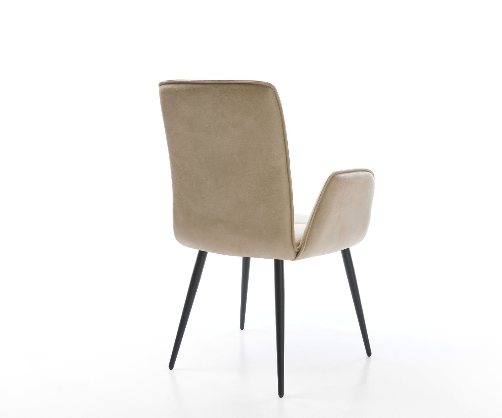 Chaise-de-salle-à-manger Vinja-Flex microvelours beige vintage 4 pieds coniques noir 4