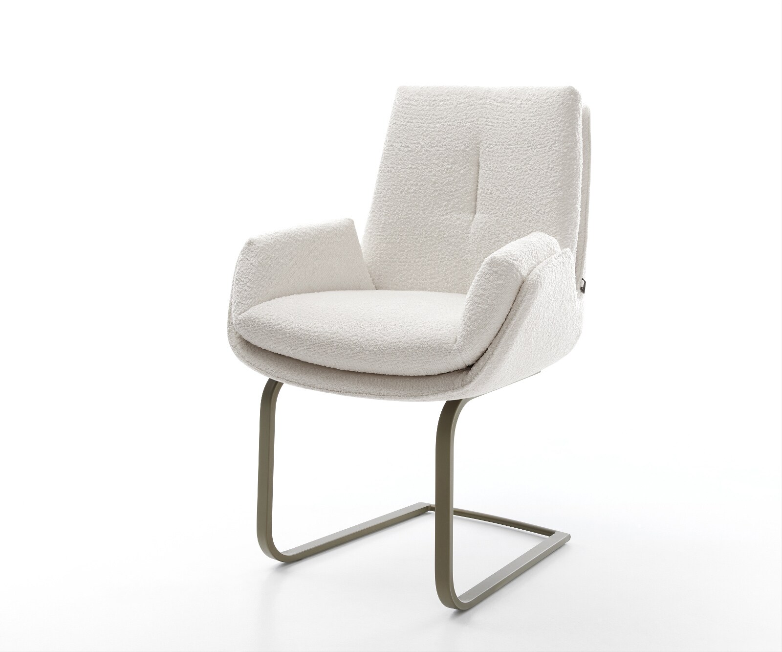 Freischwinger Clea-Flex Bouclé Creme-Weiß Freischwinger flach Effektfinish Titan