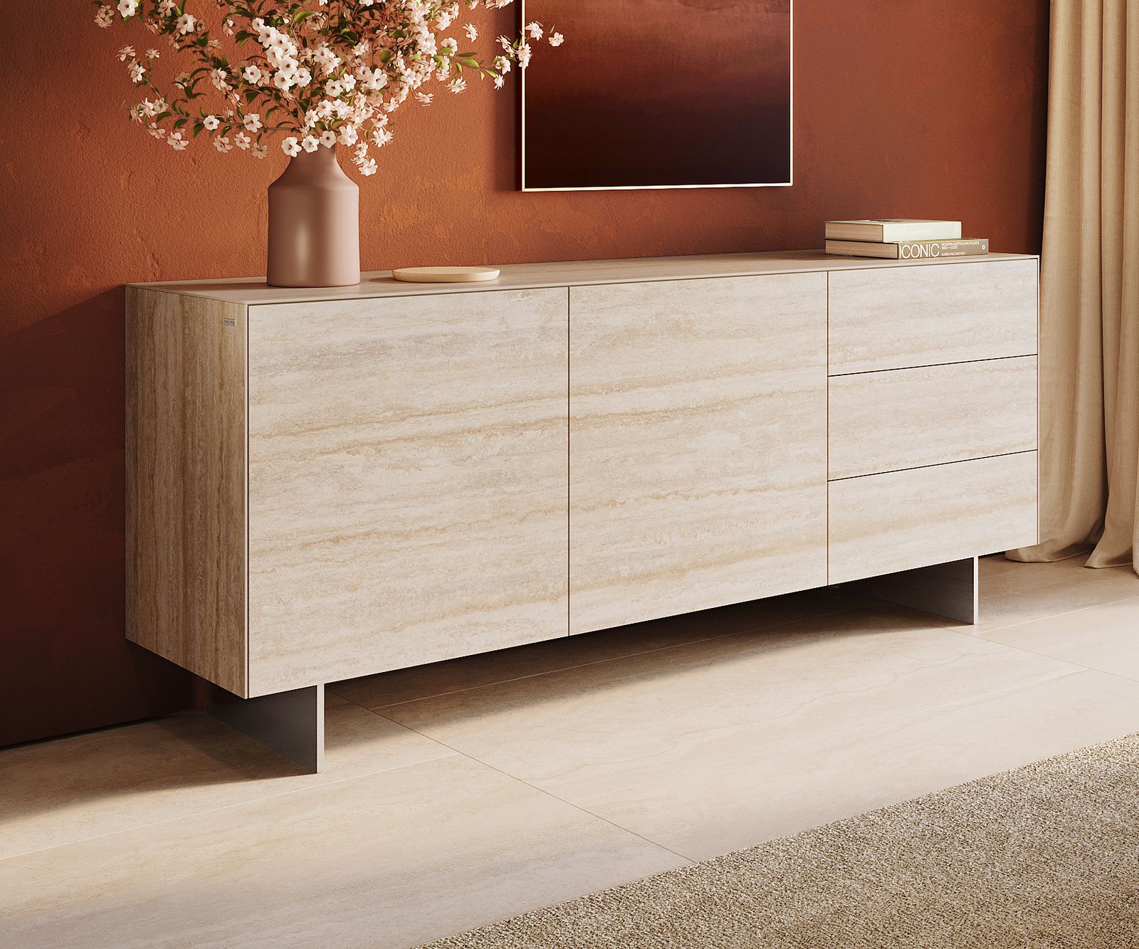 Pieds-à-effet-flottant, 15 cm, en acier inoxydable, pour meubles à caissons d'une profondeur de 45 cm (lot de 2) 2