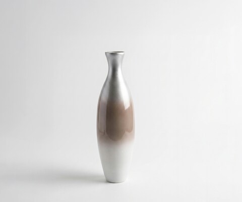 Vase Nuvia B20 x T20 x H68 cm Glas Mokka Opal Handgemacht