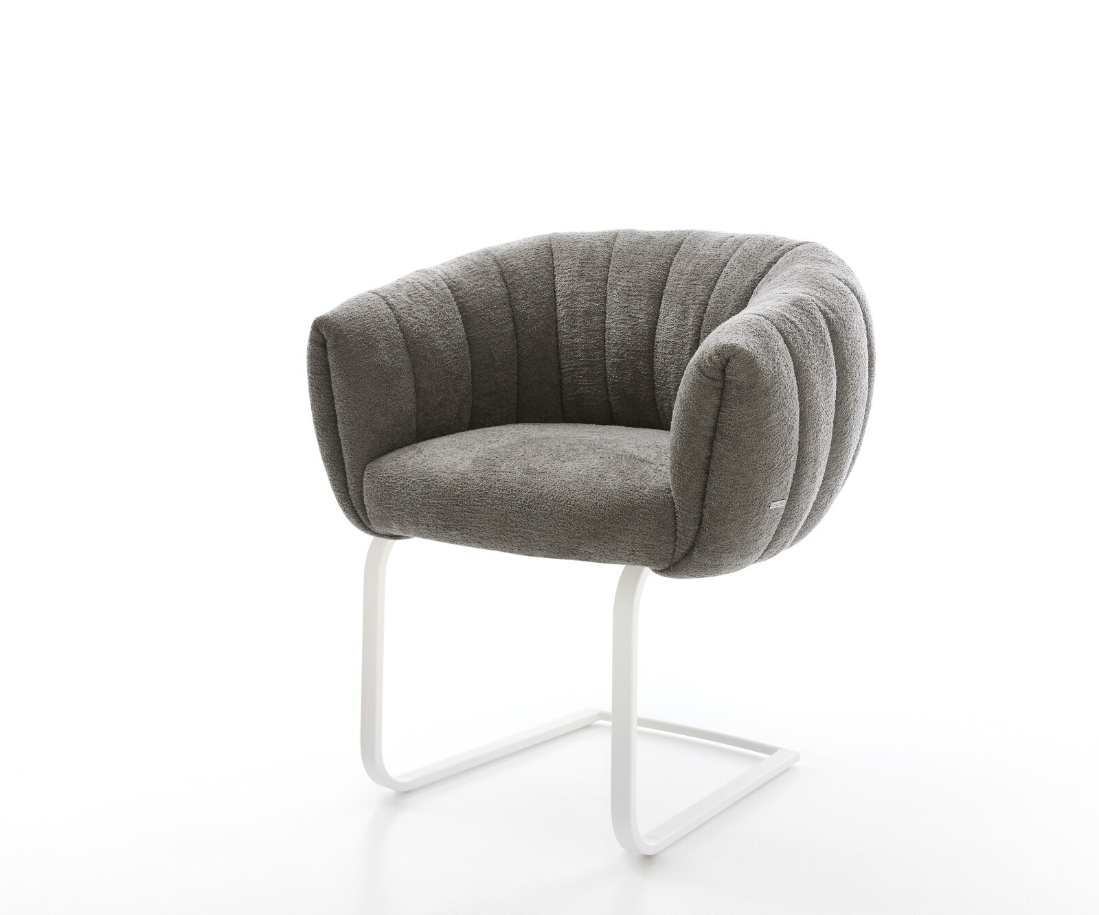 Freischwinger Jada-Flex Bouclé Soft Schlamm Freischwinger flach Weiß Taschenfederkern