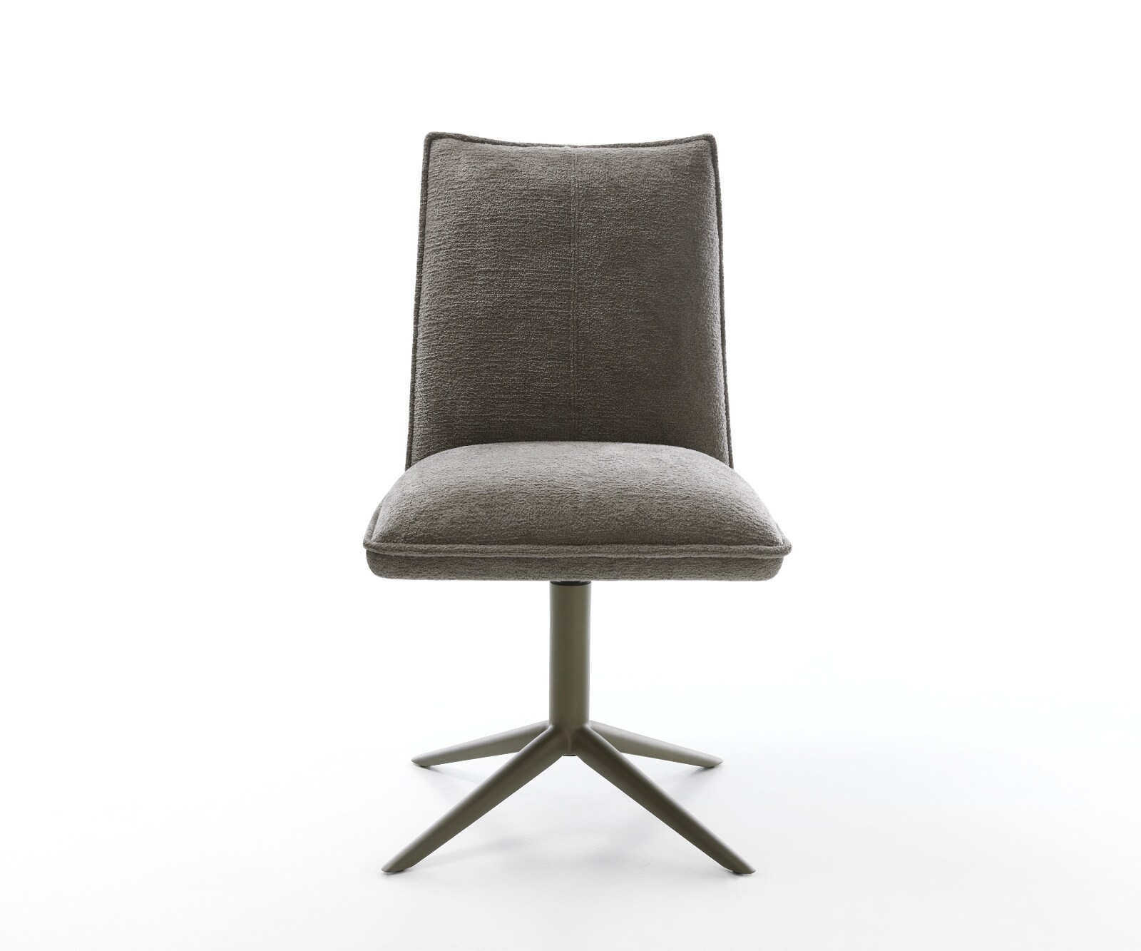 Drehstuhl Lelio-Flex Bouclé Soft Schlamm Fußkreuz Effektfinish Titan 360° drehbar Wippfunktion Taschenfederkern 2