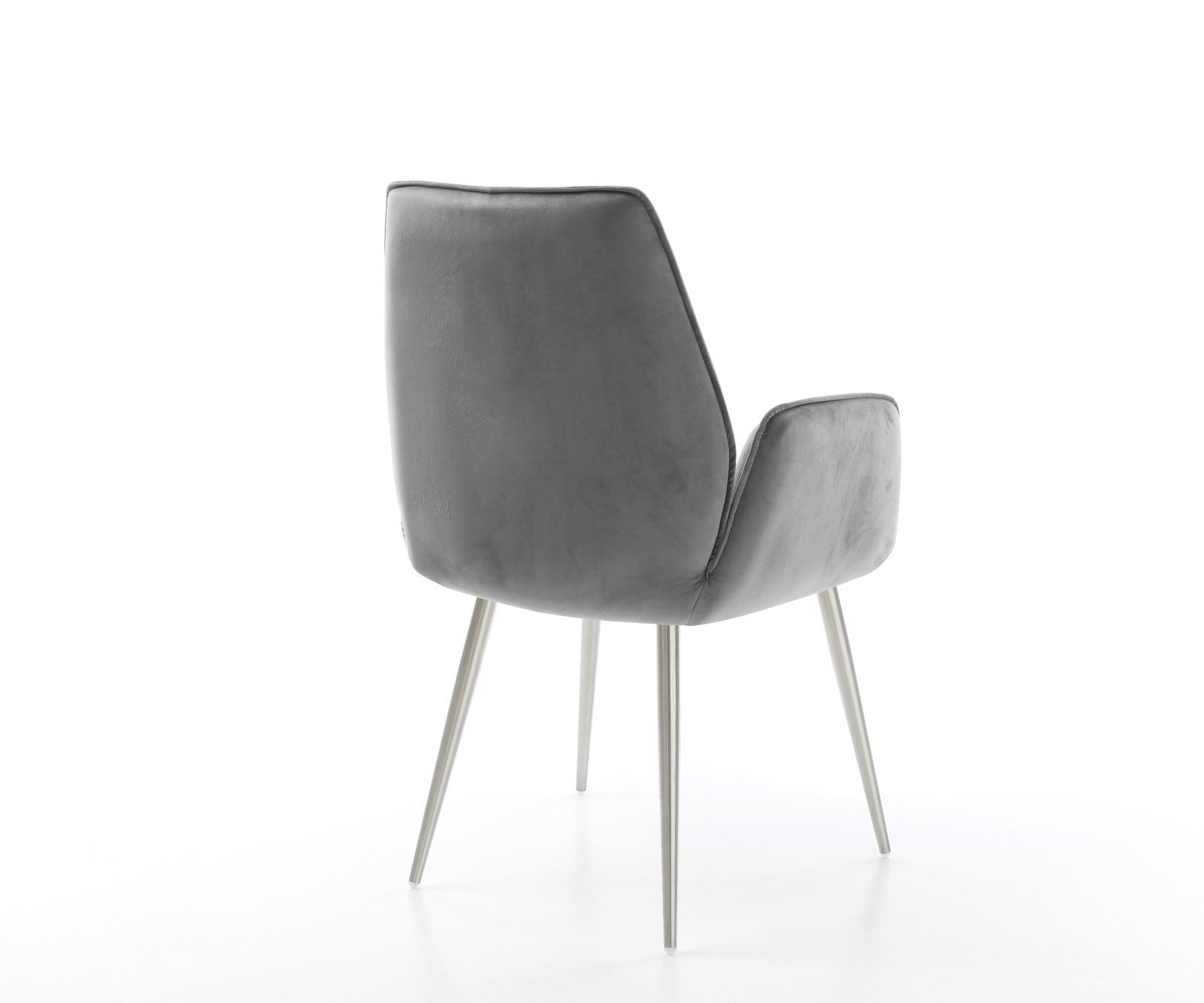Esszimmerstuhl Zoa-Flex Samt Grau 4-Fuß konisch Edelstahl Taschenfederkern 4 Esszimmerstuhl Zoa-Flex Samt Grau 4-Fuß konisch Edelstahl Taschenfederkern 4