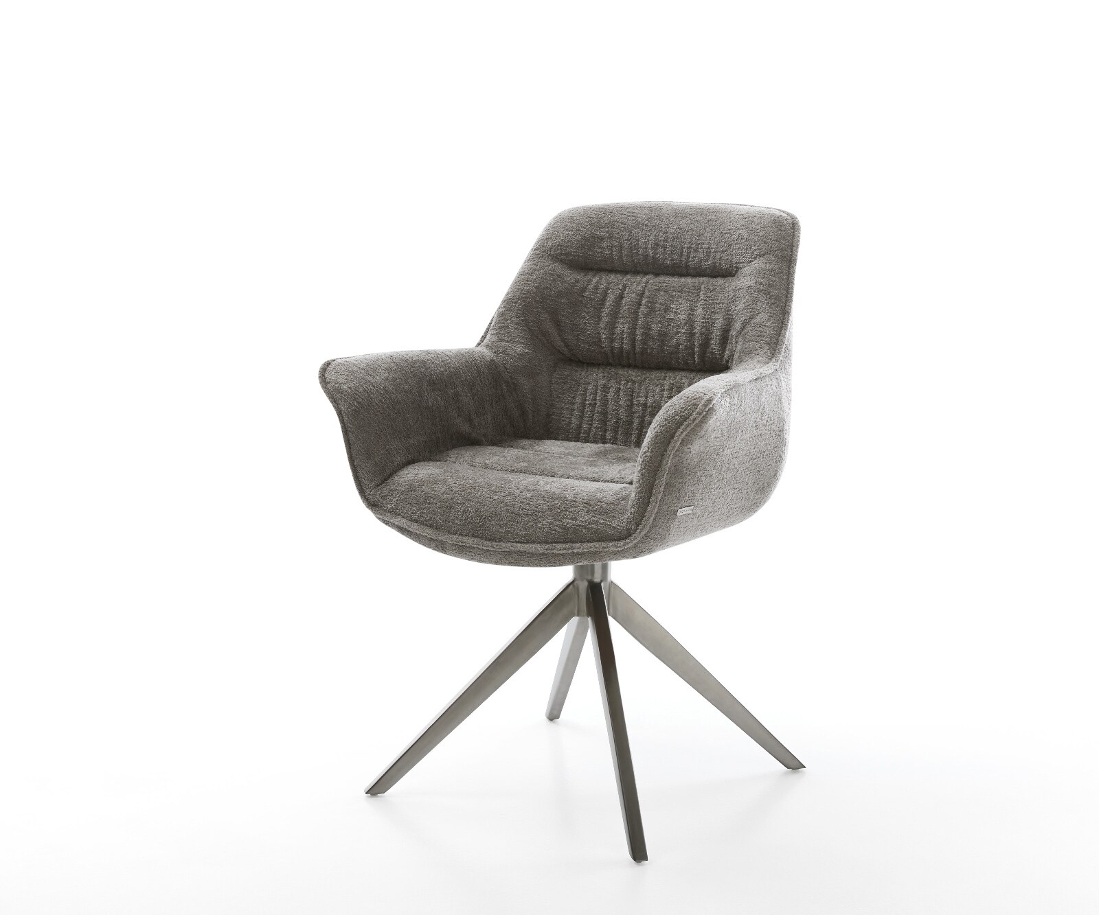 Drehstuhl Kaira-Flex Bouclé Soft Schlamm Kreuzgestell breit Graphit 360° drehbar Wippfunktion 1