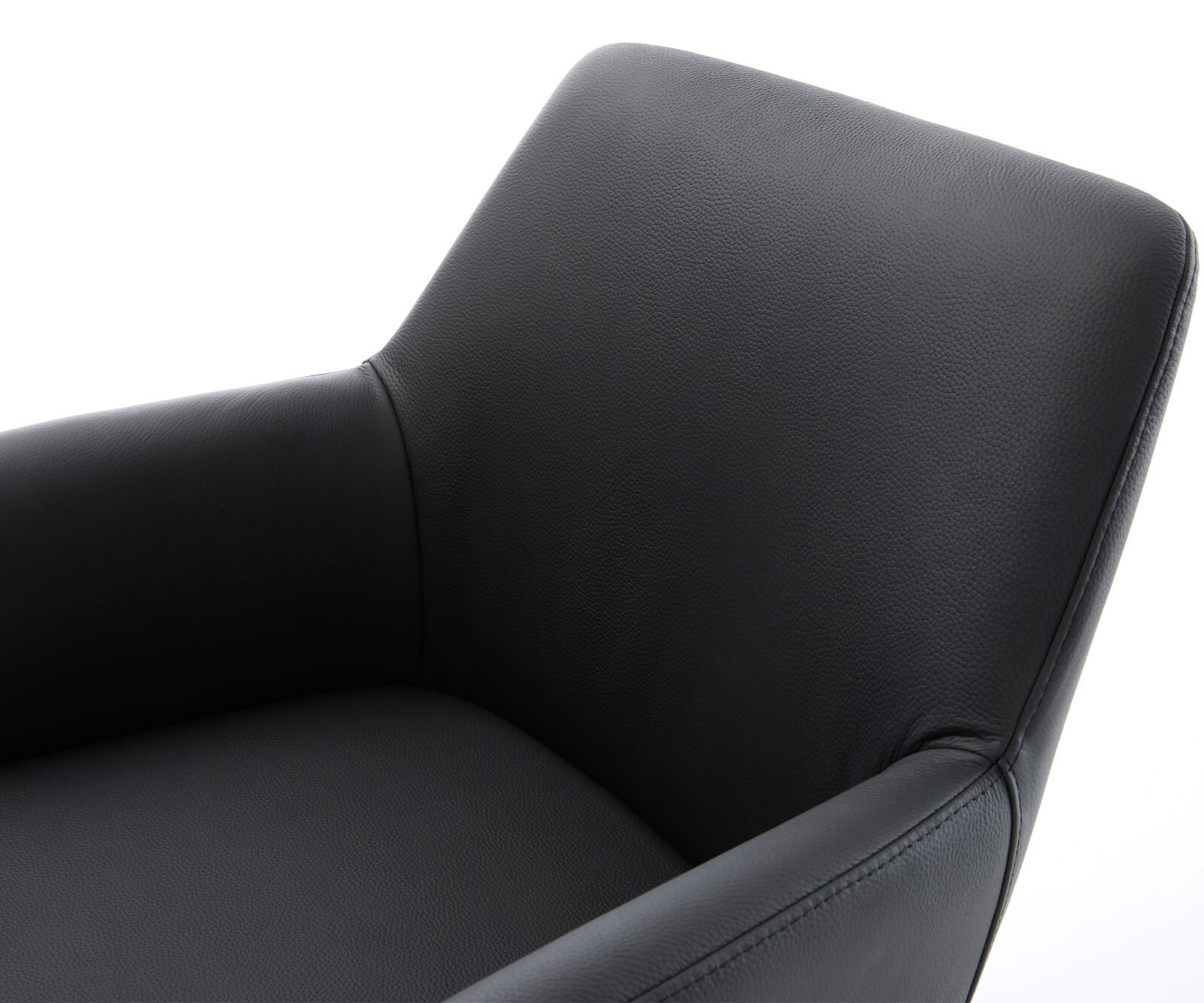Chaise-pivotante Xana-Flex cuir de vache noir pied croisé large noir pivotement sur 360° fonction bascule ressorts ensachés 3