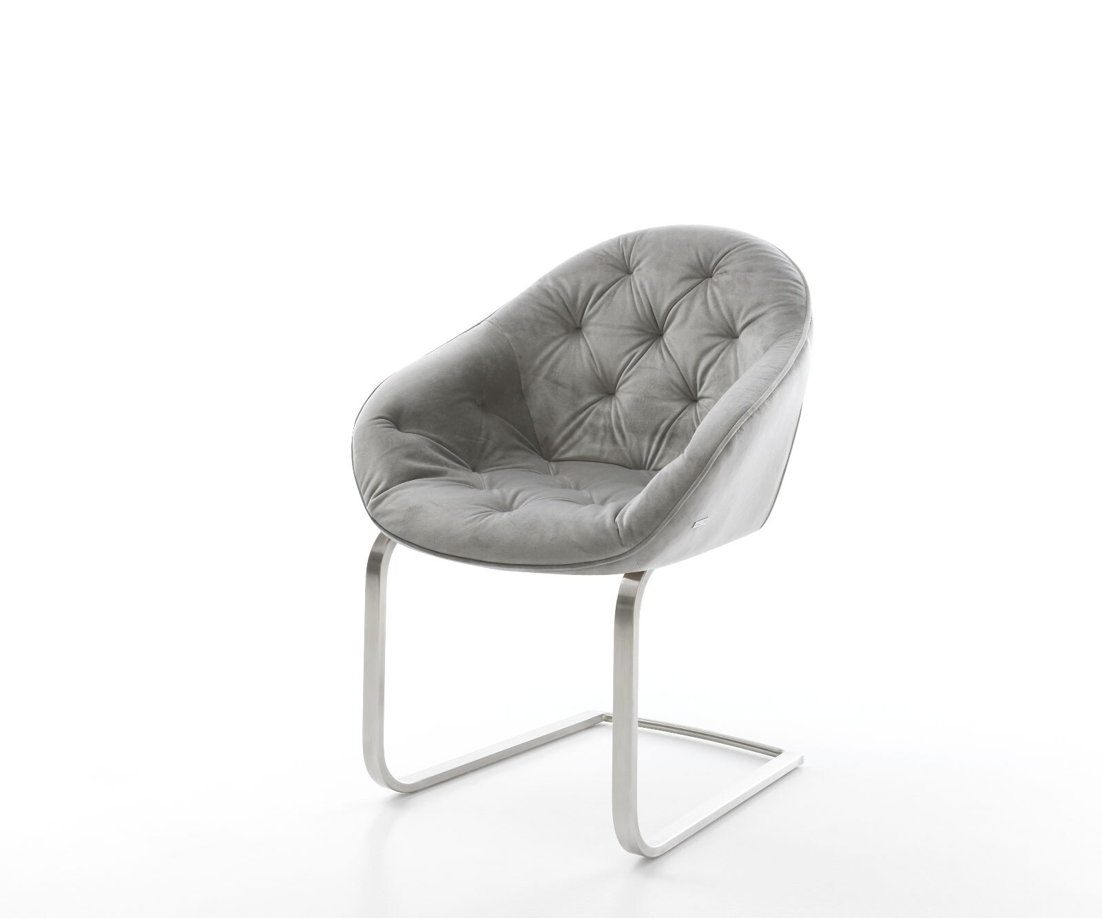 Freischwinger Gaio-Flex Samt Grau Freischwinger flach Edelstahl Freischwinger Gaio-Flex Samt Grau Freischwinger flach Edelstahl