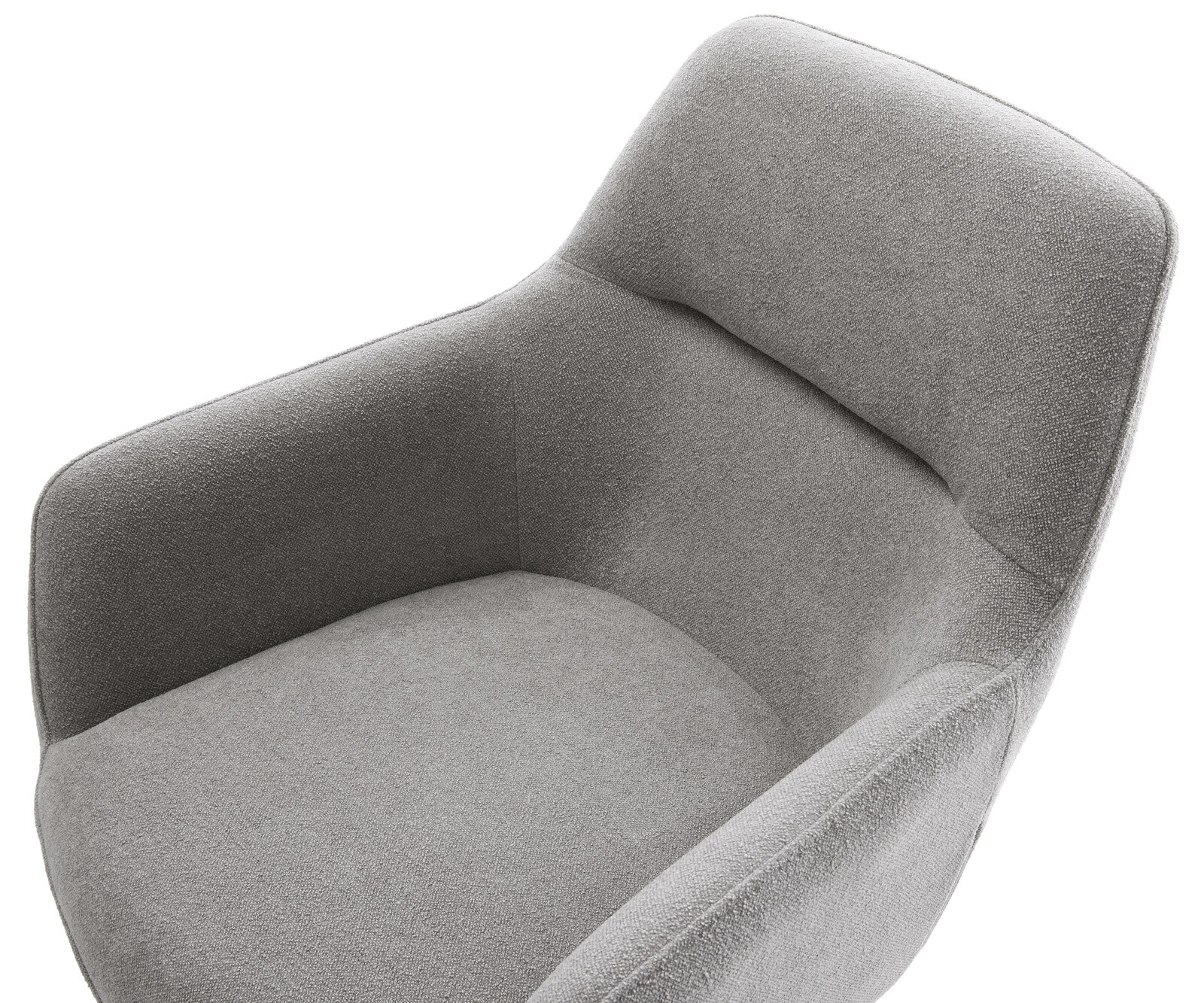 Drehstuhl Pejo-Flex Strukturstoff Soft Grau Fußkreuz Edelstahl 360° drehbar Wippfunktion Taschenfederkern 4